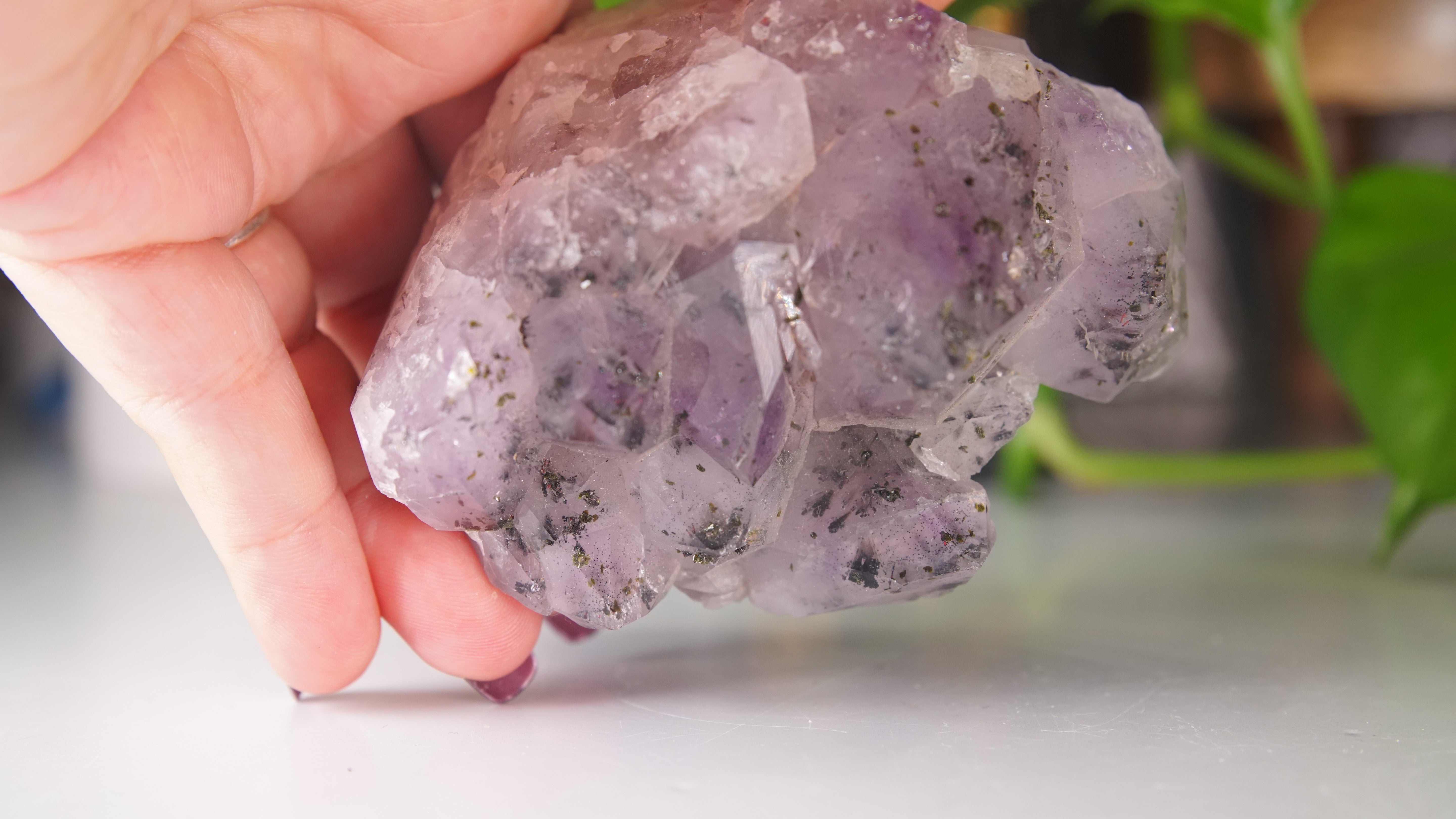 Amethyst Cluster with Epidote | Chinese Garden Quartz