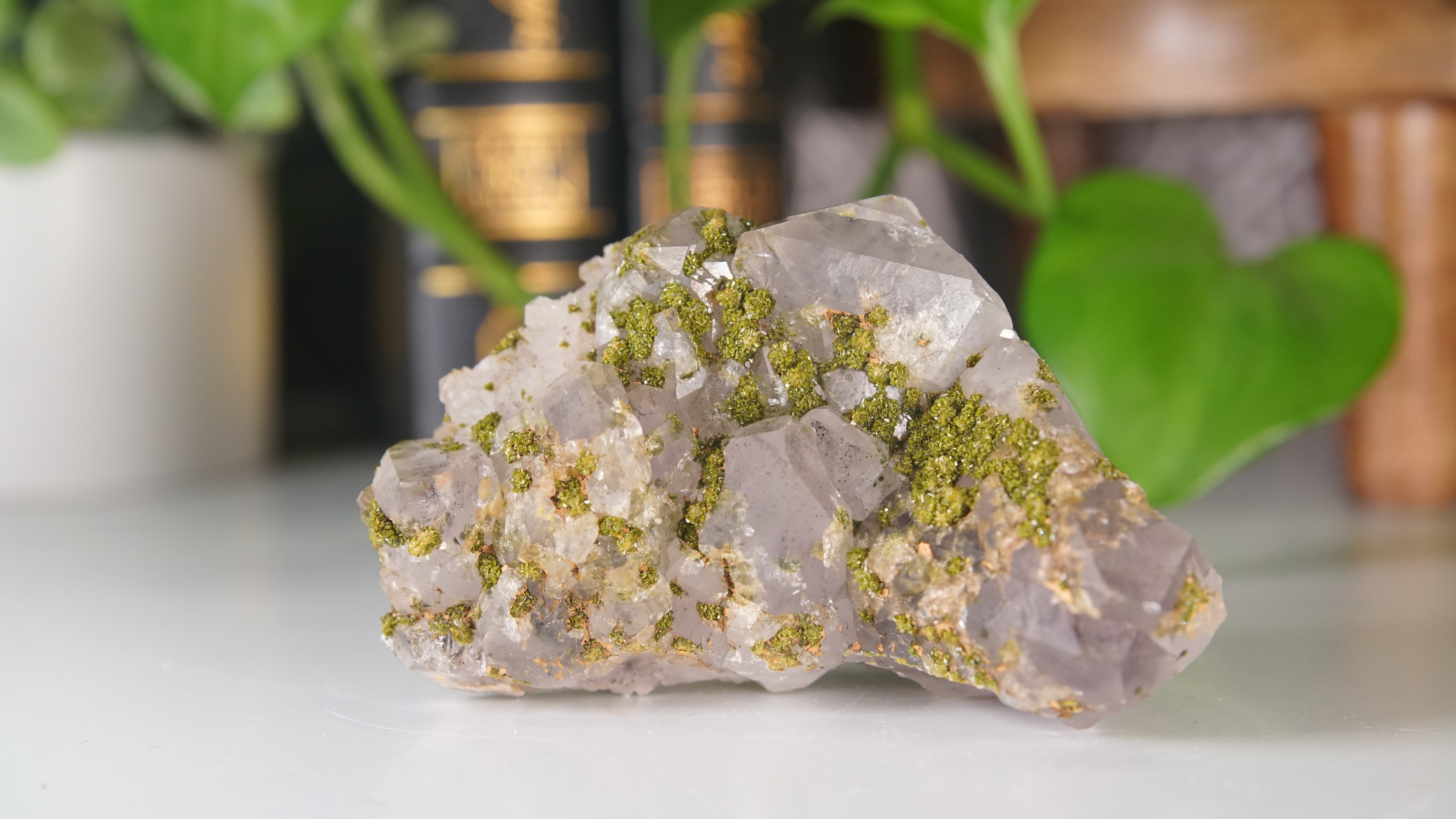 Epidote Amethyst High Quality Chinese Garden Quartz Cluster