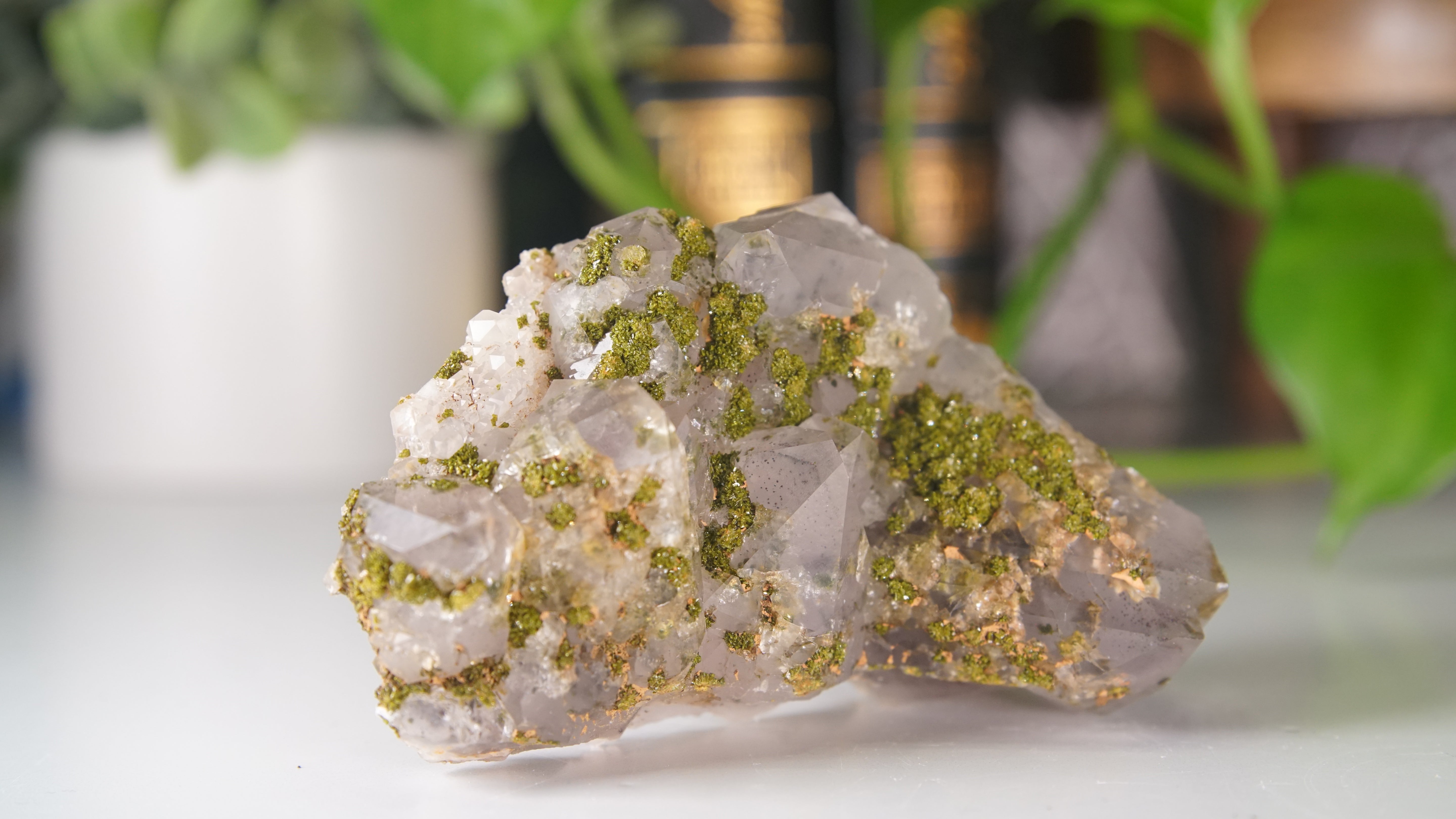 Epidote Amethyst High Quality Chinese Garden Quartz Cluster