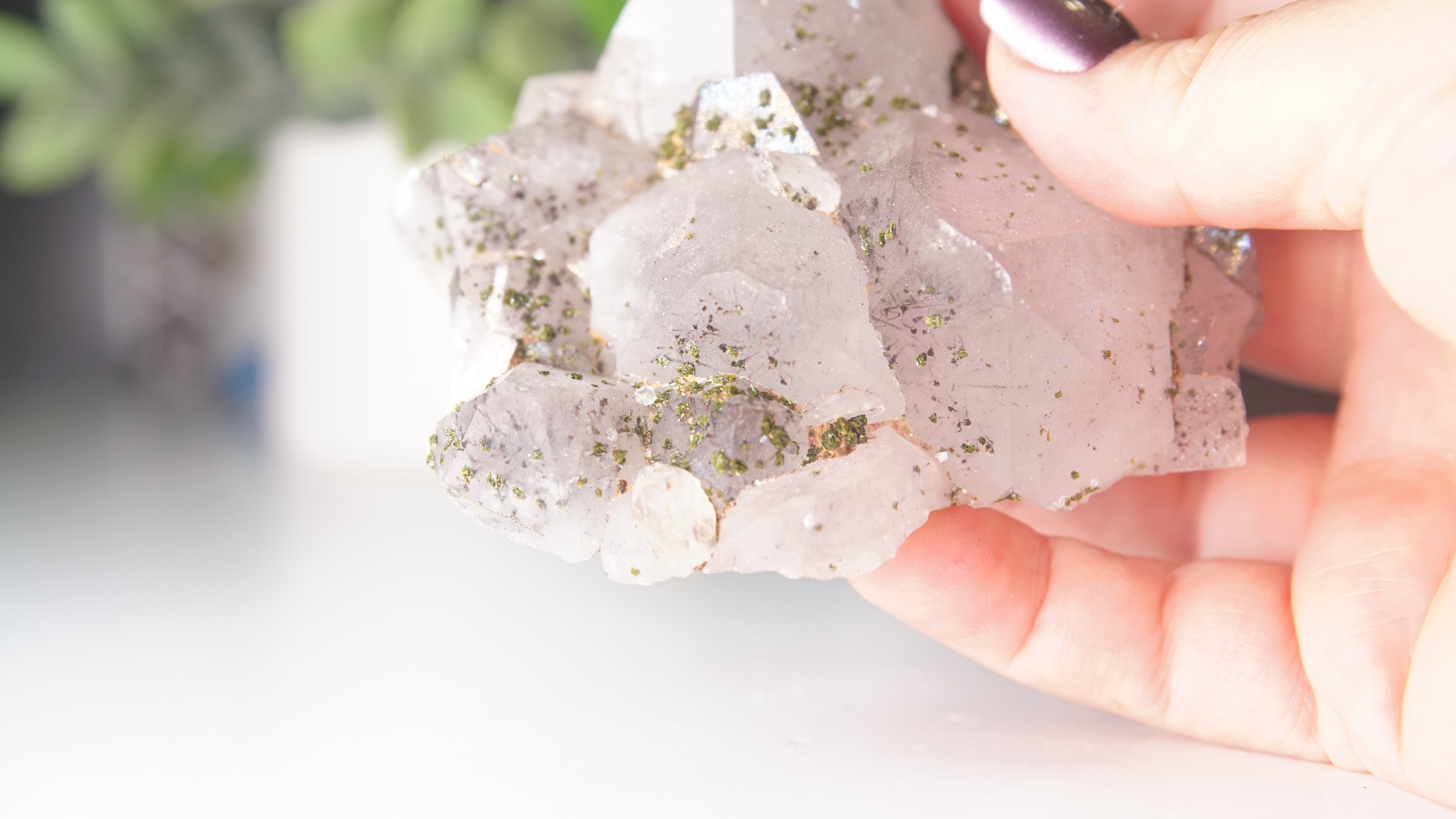 Chinese Garden Quartz Cluster With Rutile | Epidote & Garden Quartz