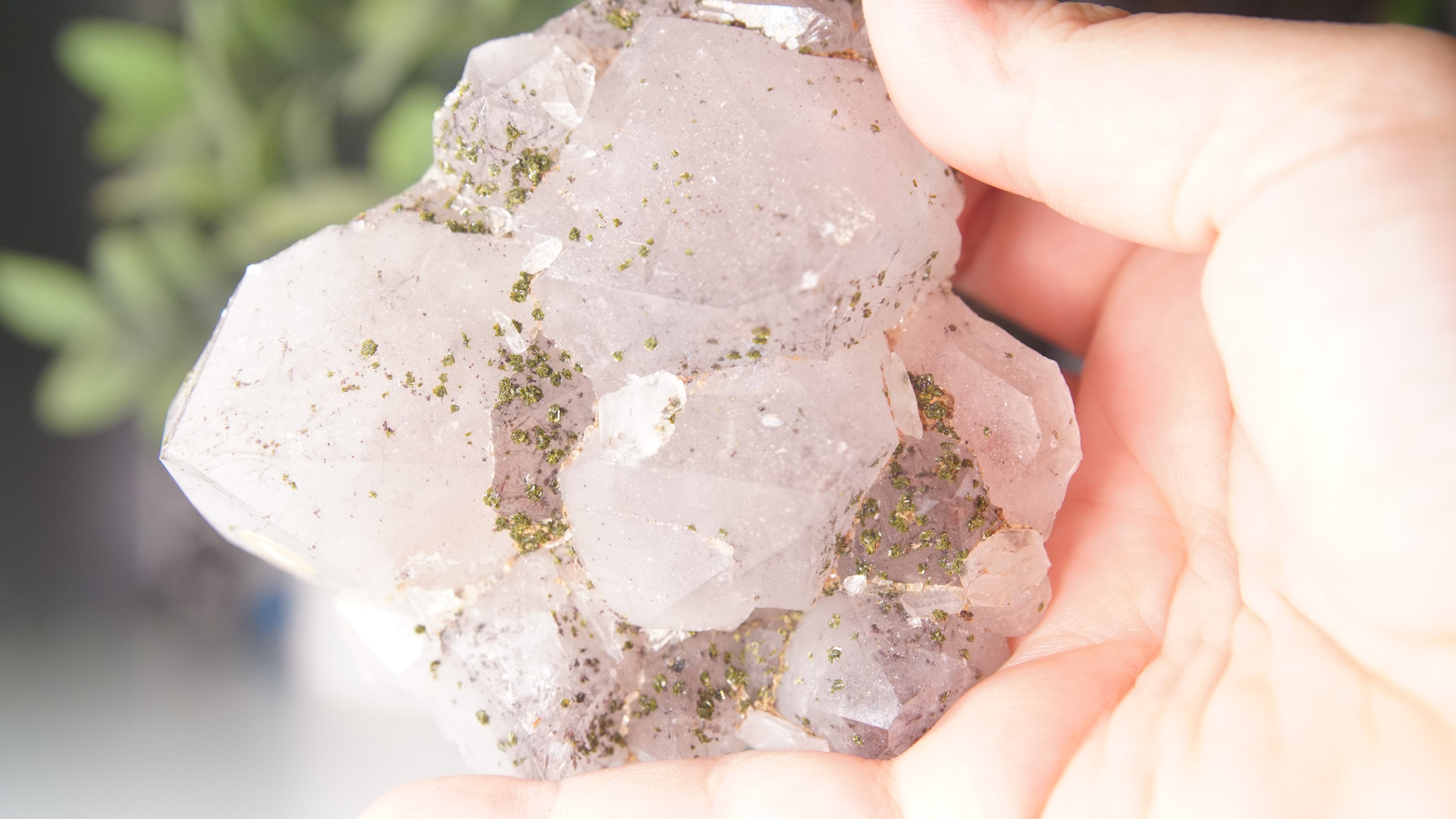 Chinese Garden Quartz Cluster With Rutile | Epidote & Garden Quartz