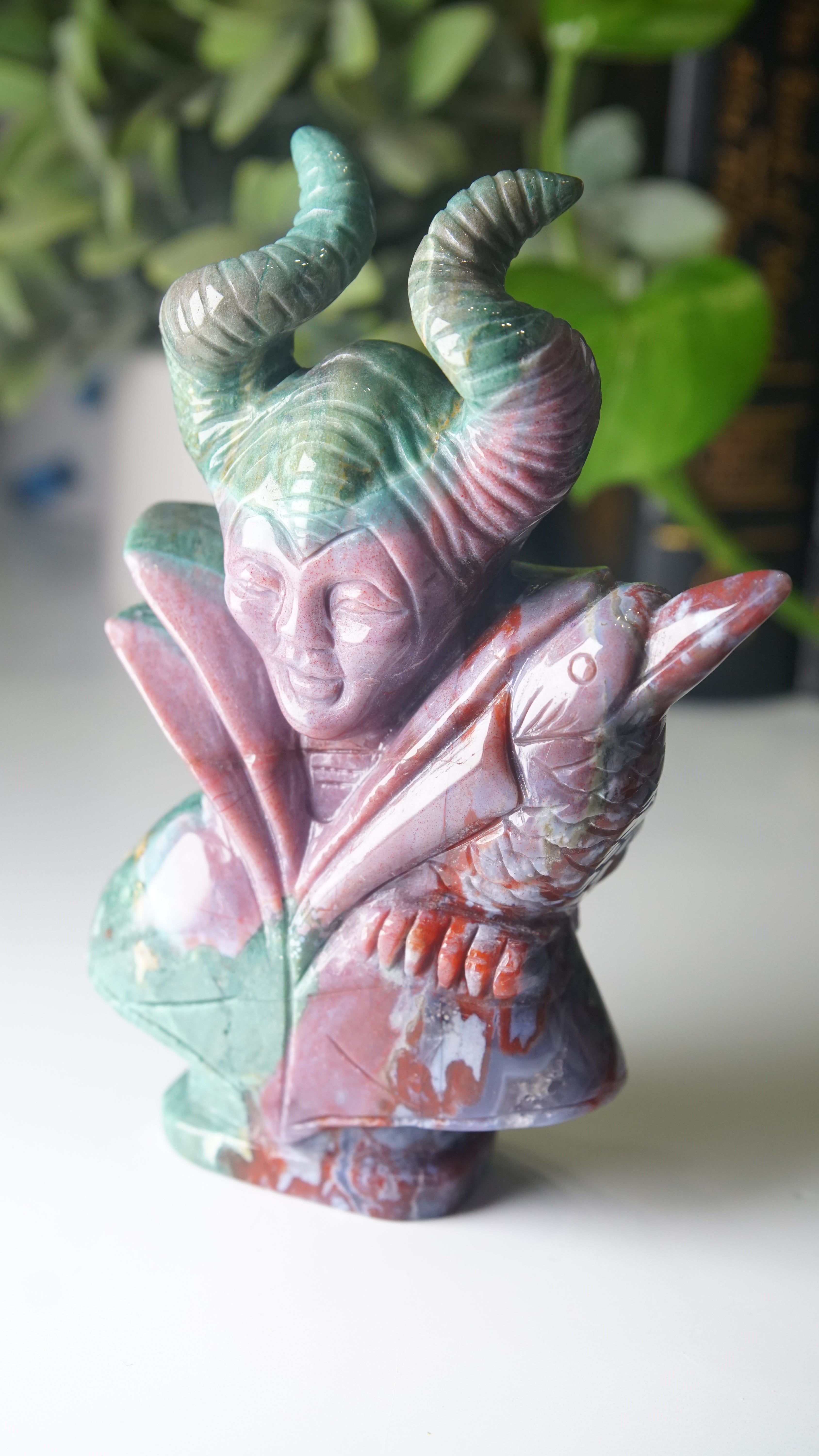 Ocean Jasper Boutique Villian Carving | Maleficent Carving