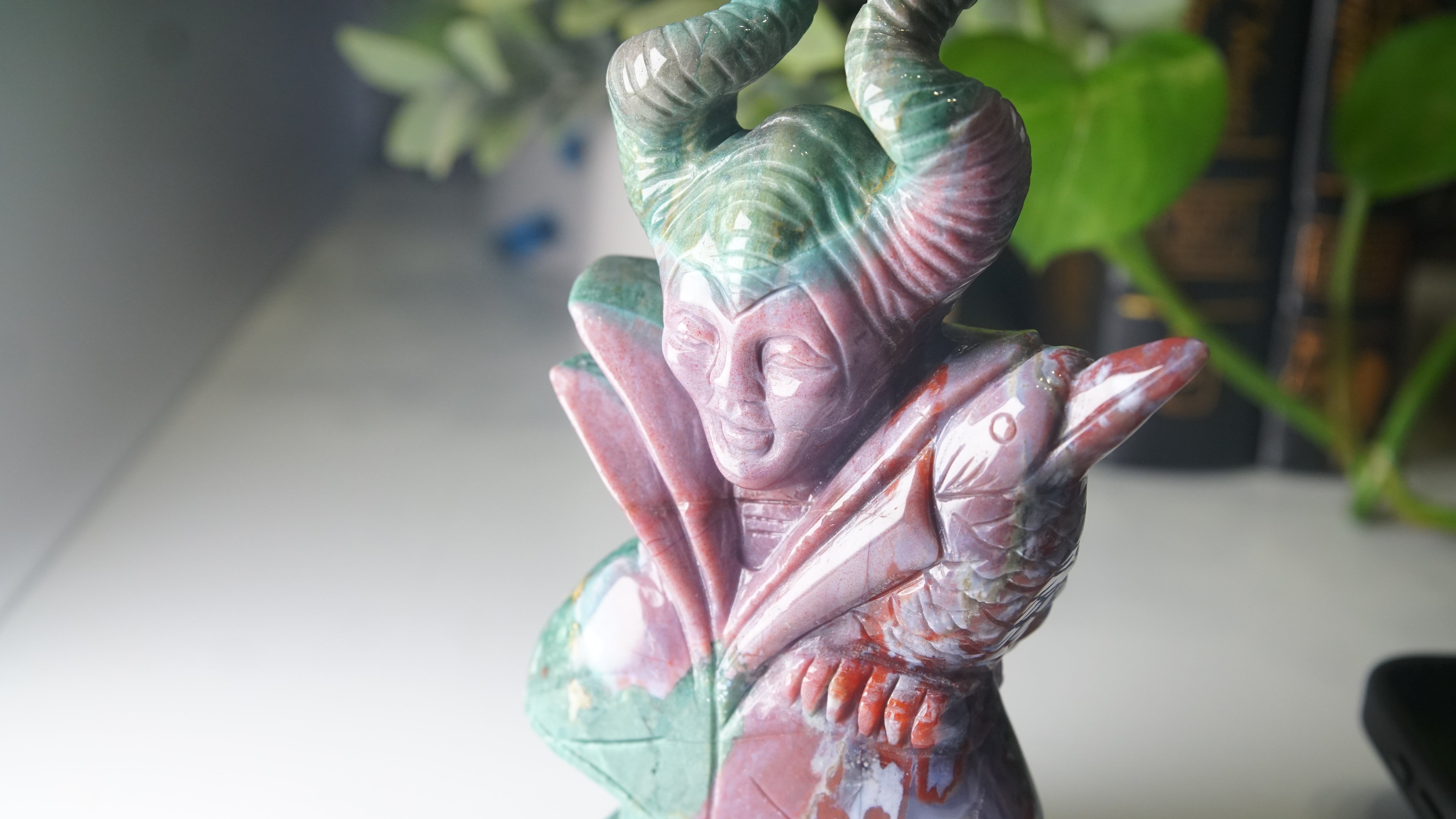 Ocean Jasper Boutique Villian Carving | Maleficent Carving