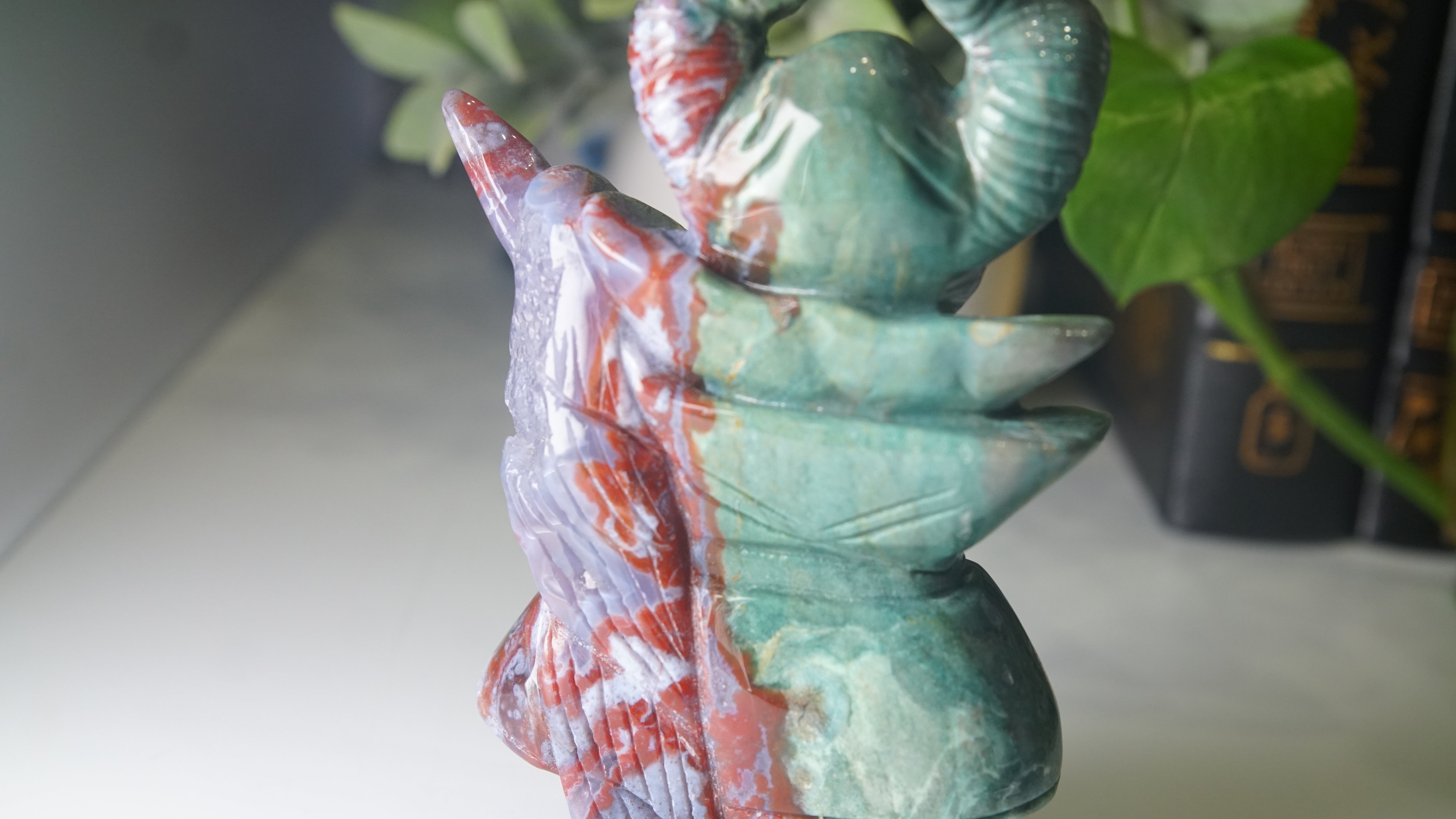 Ocean Jasper Boutique Villian Carving | Maleficent Carving