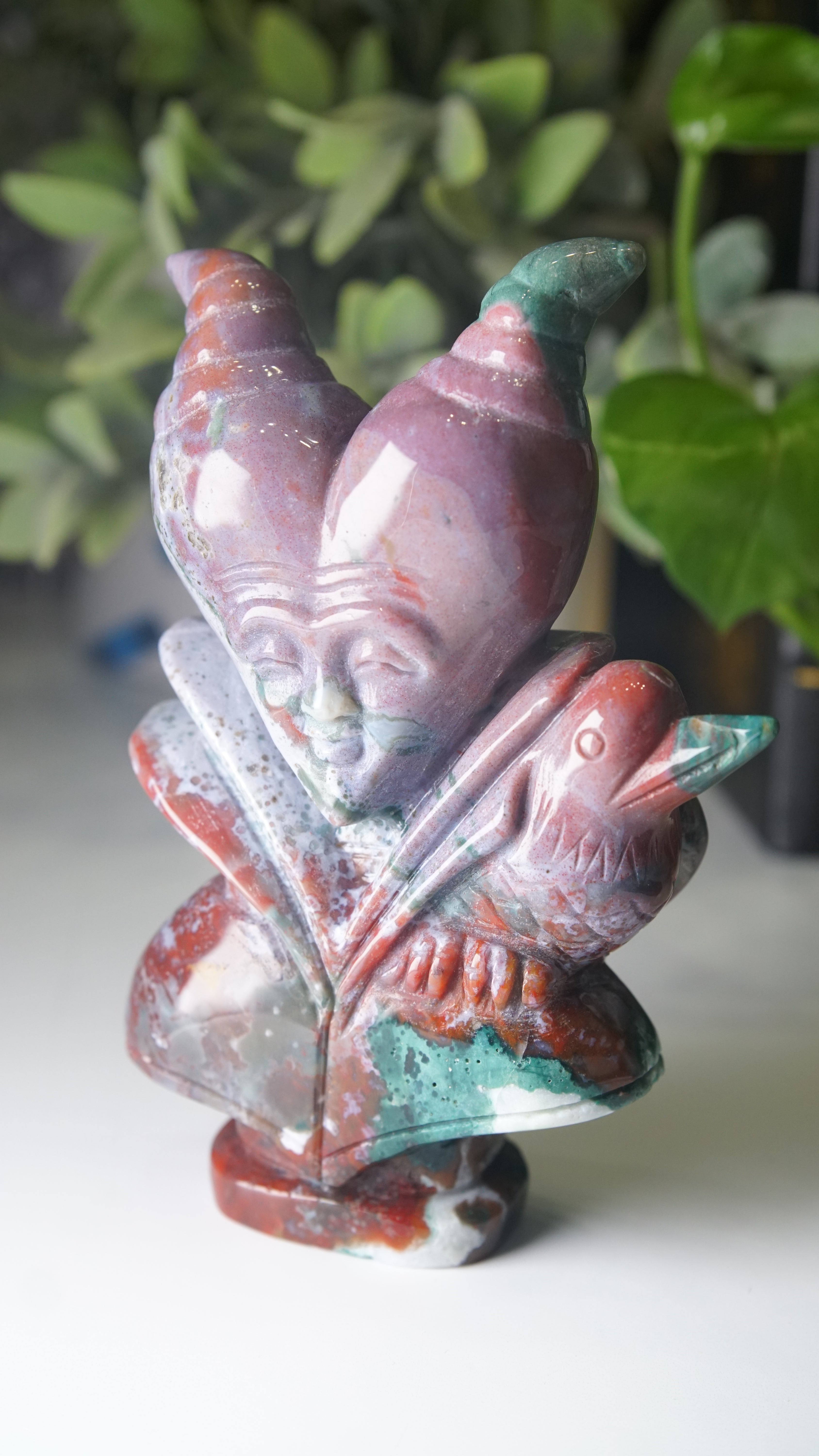 Ocean Jasper Boutique Villain Carving | Queen Of Hearts Carving