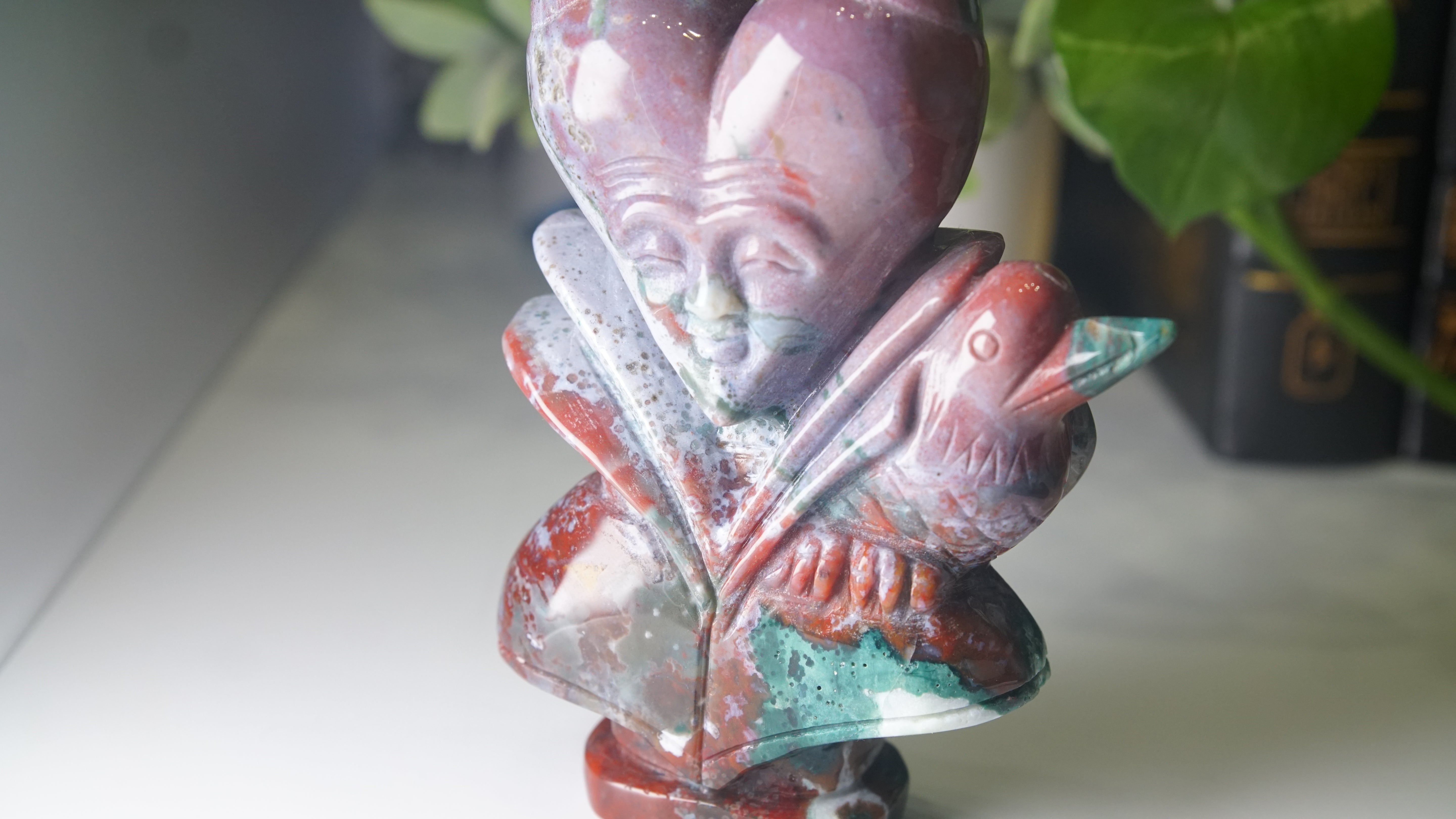 Ocean Jasper Boutique Villain Carving | Queen Of Hearts Carving
