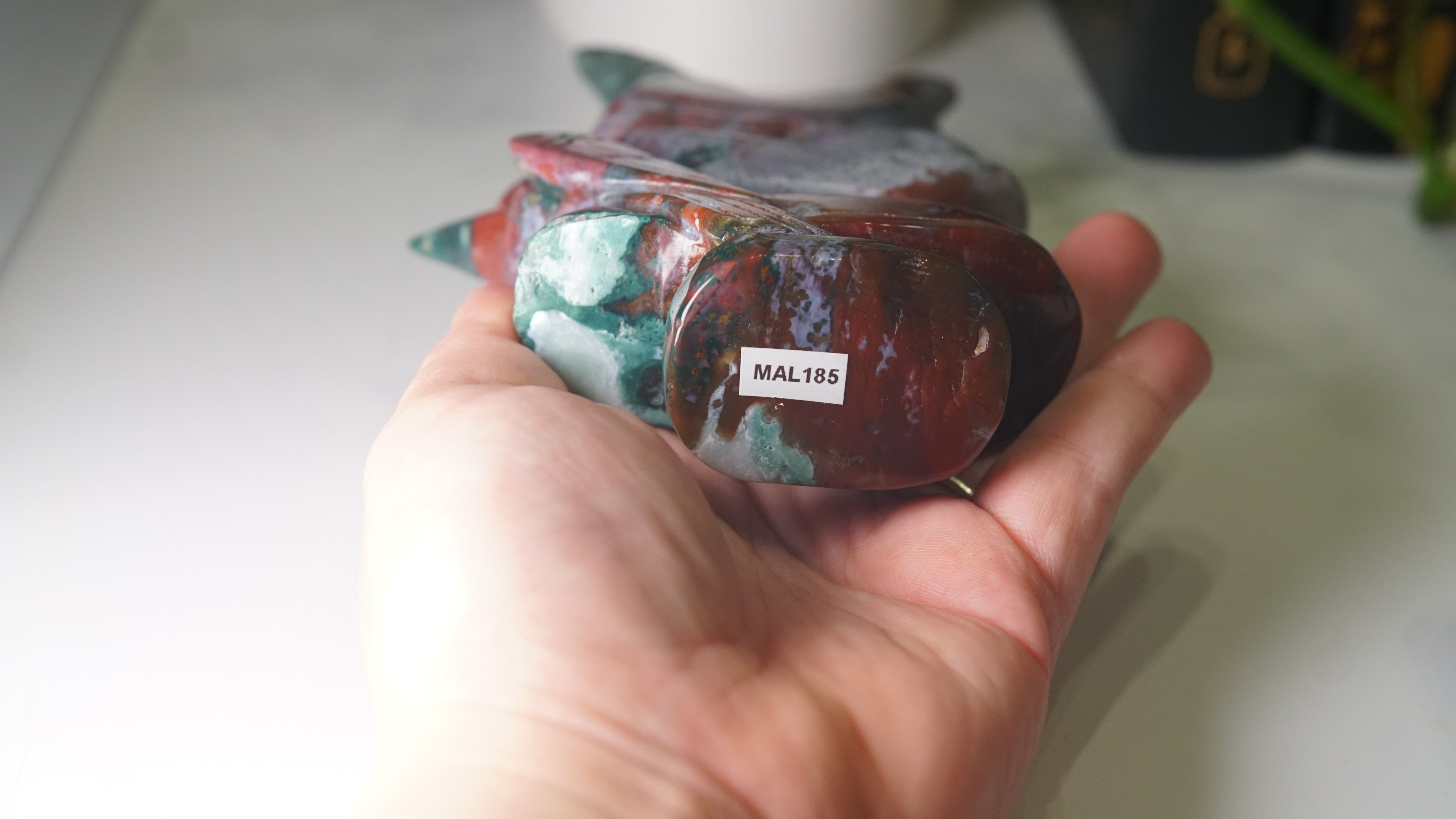 Ocean Jasper Boutique Villain Carving | Queen Of Hearts Carving