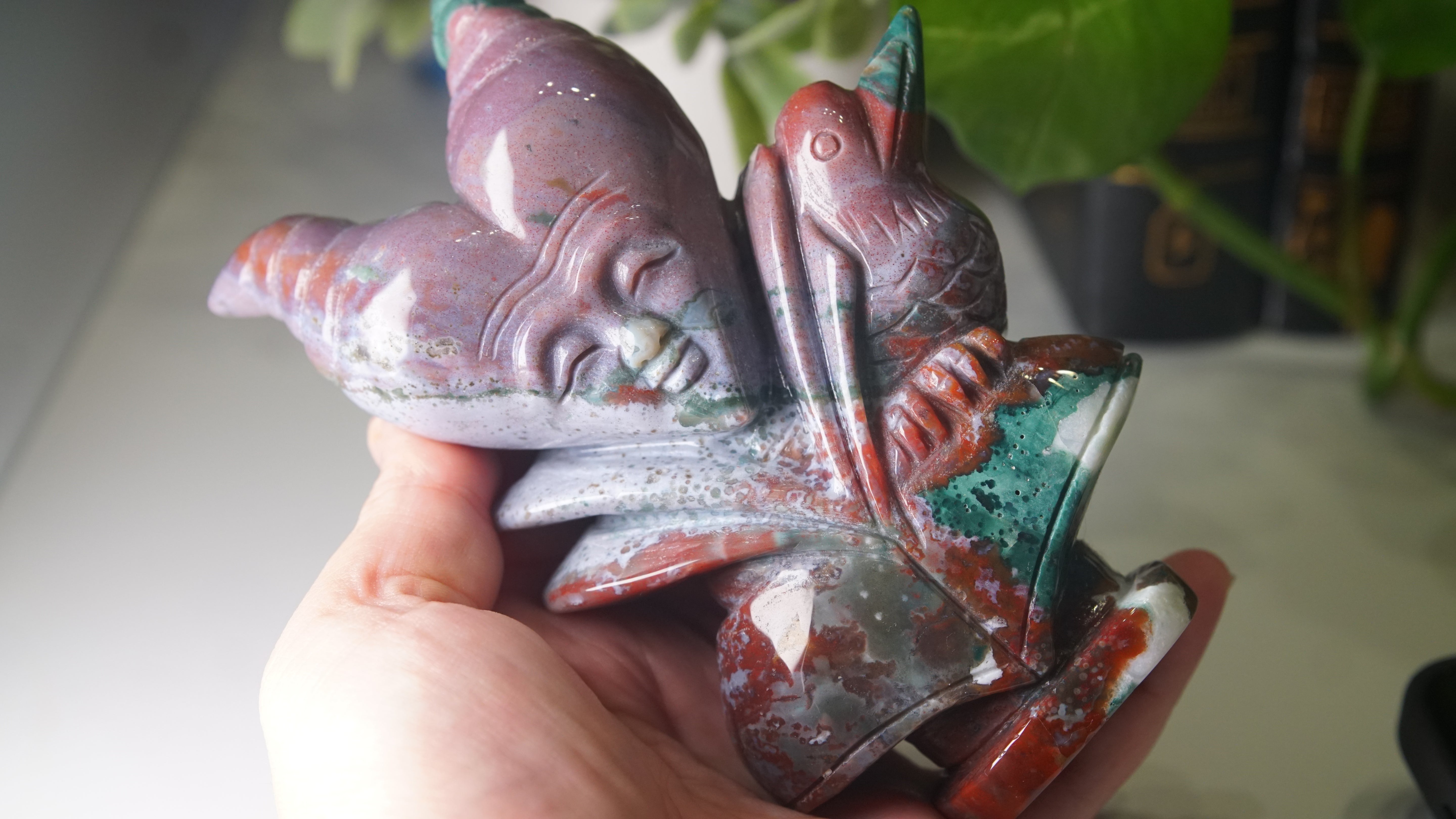 Ocean Jasper Boutique Villain Carving | Queen Of Hearts Carving