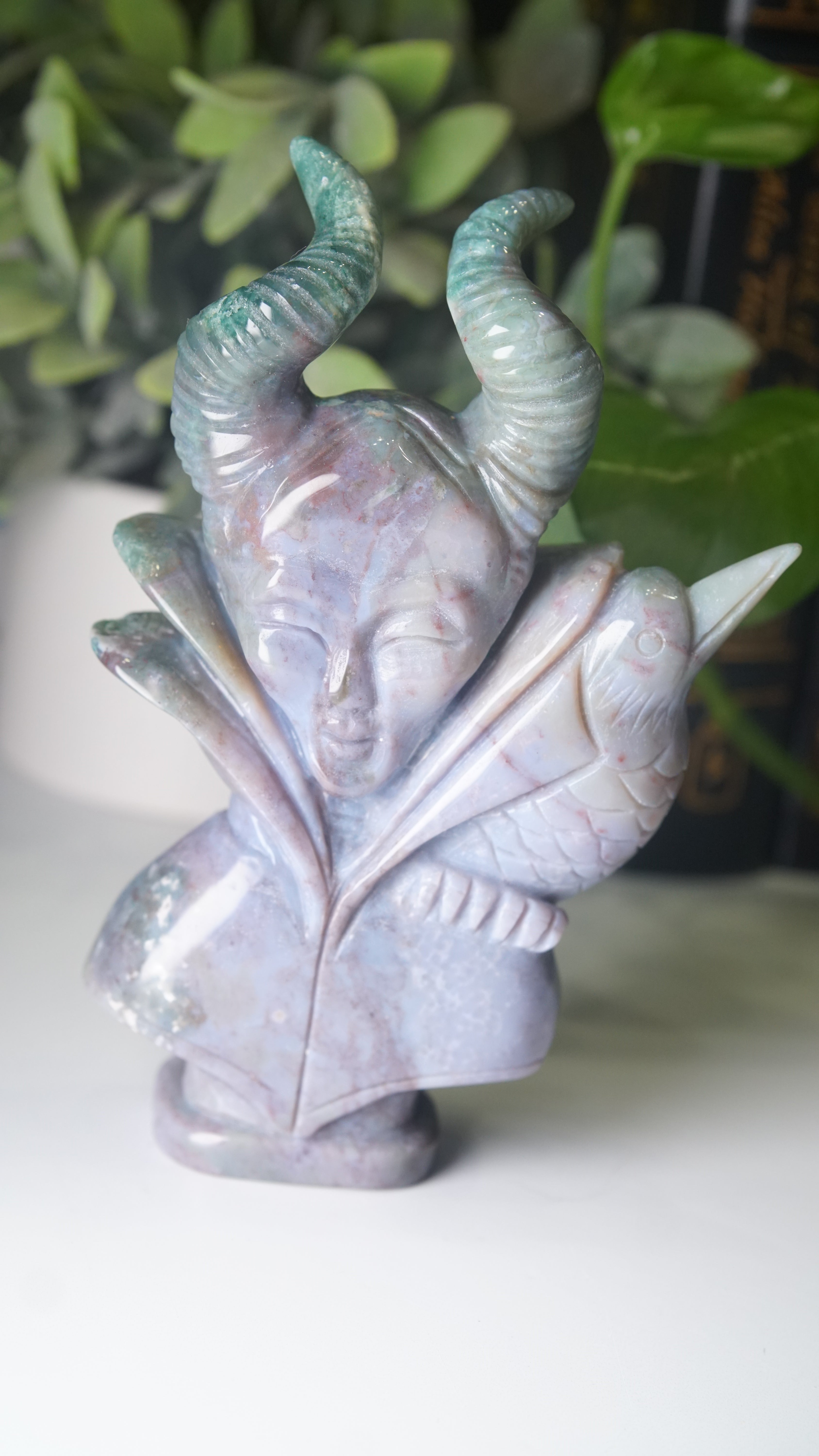 Ocean Jasper Boutique Villain Carving | Maleficent Carving