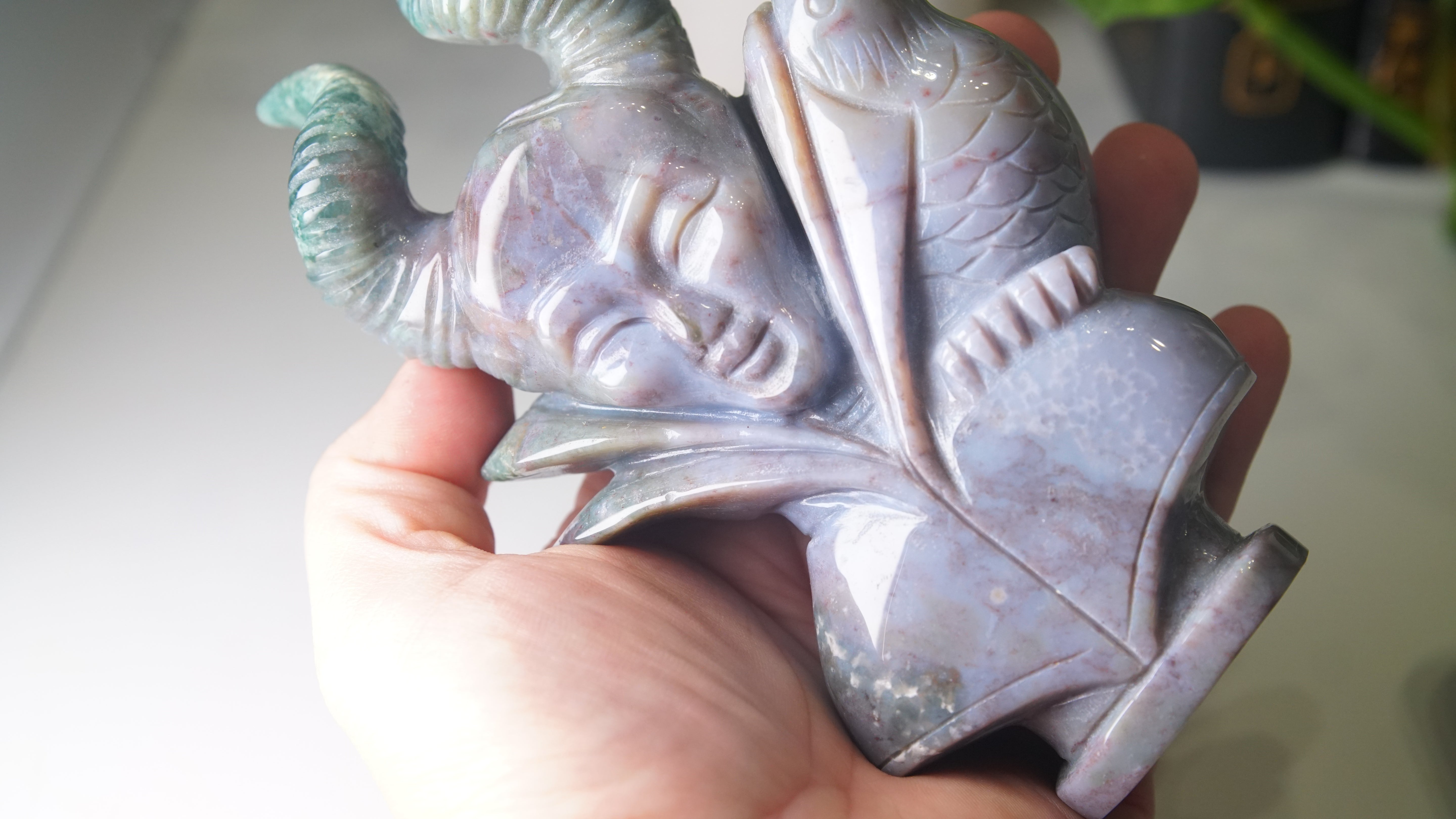 Ocean Jasper Boutique Villain Carving | Maleficent Carving