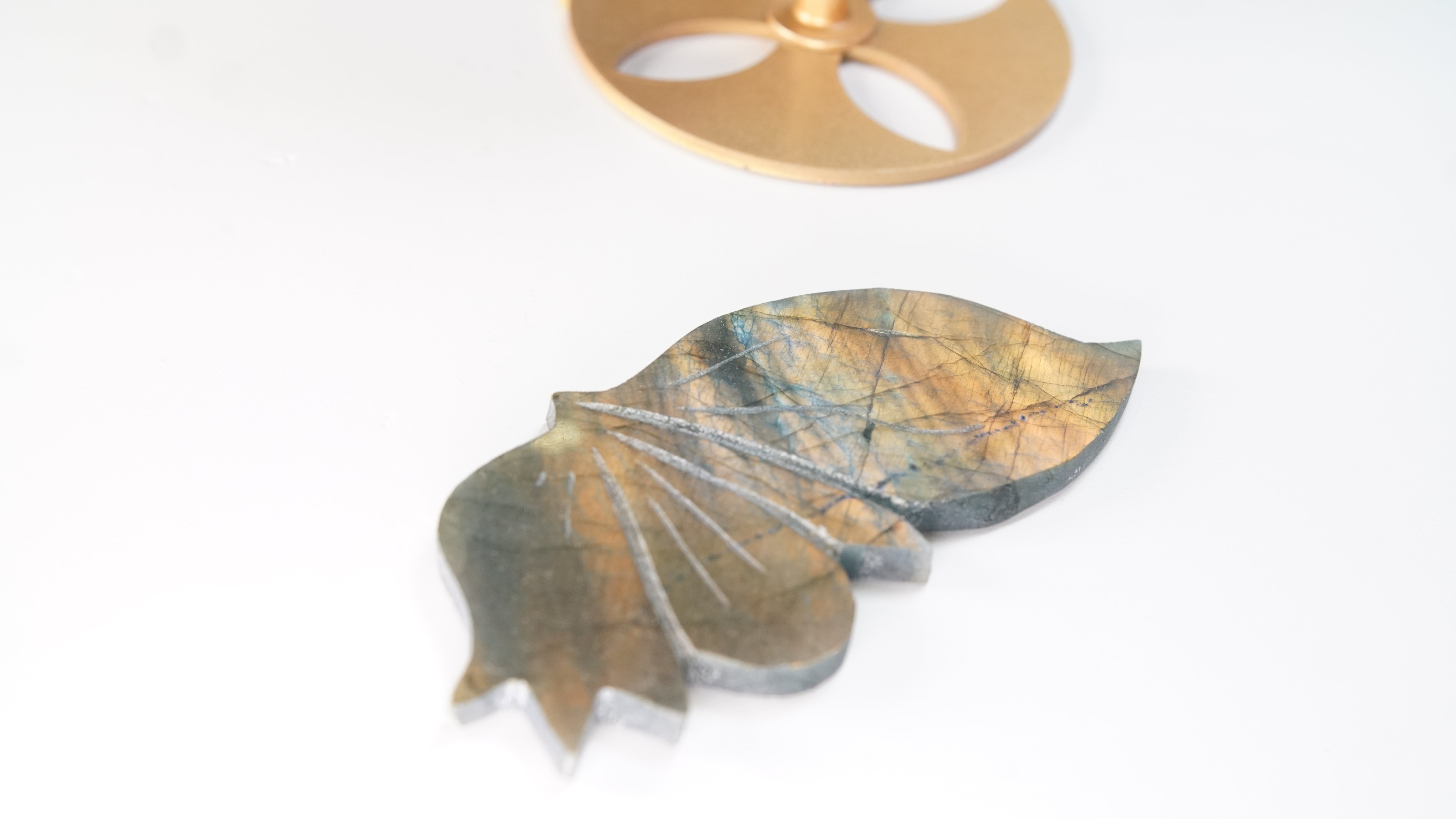 Flashy Sunset Labradorite Butterfly Wings | Free Custom Stand Included