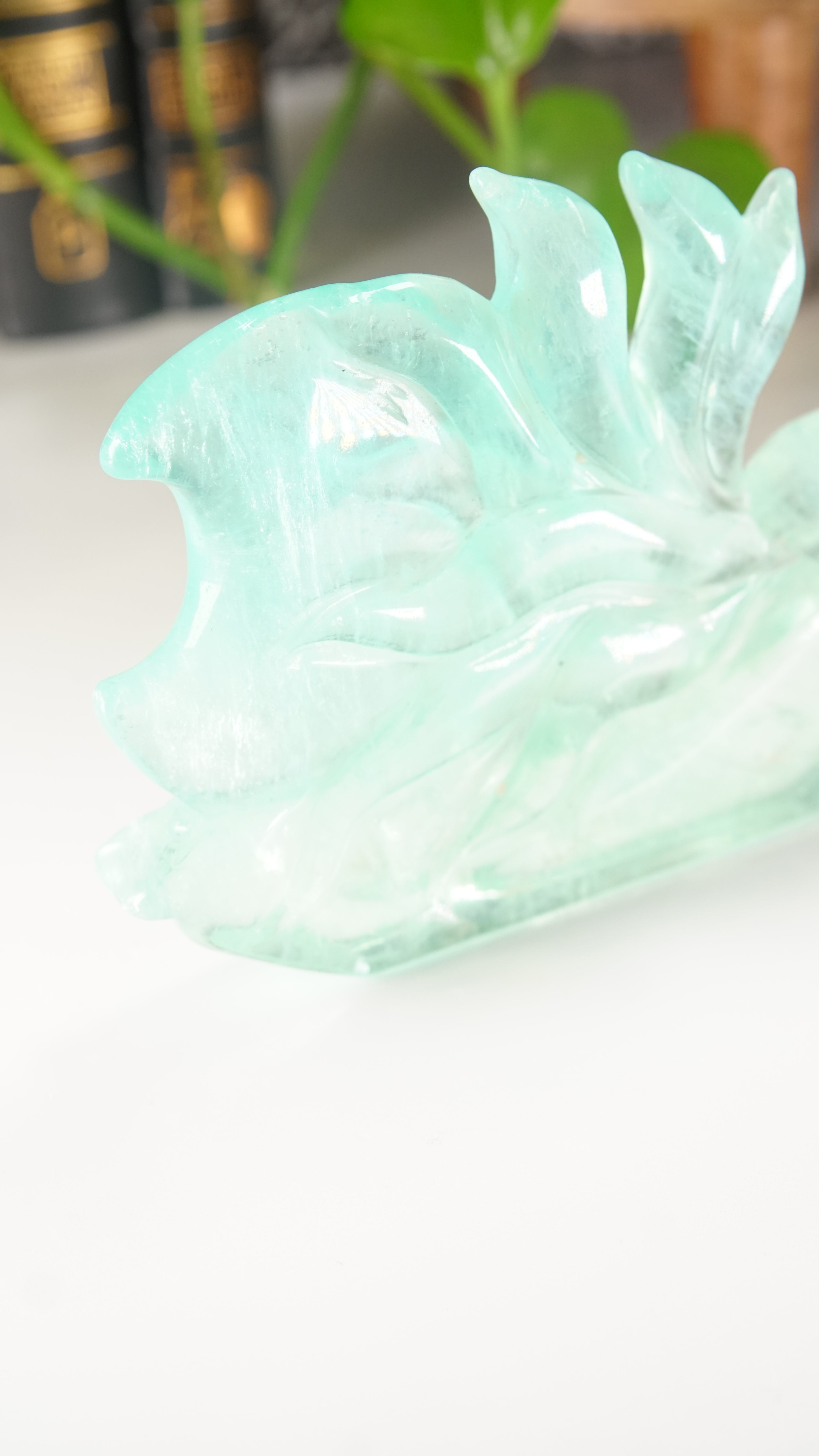 Fluorite Fox Crystal Handcarved Carving