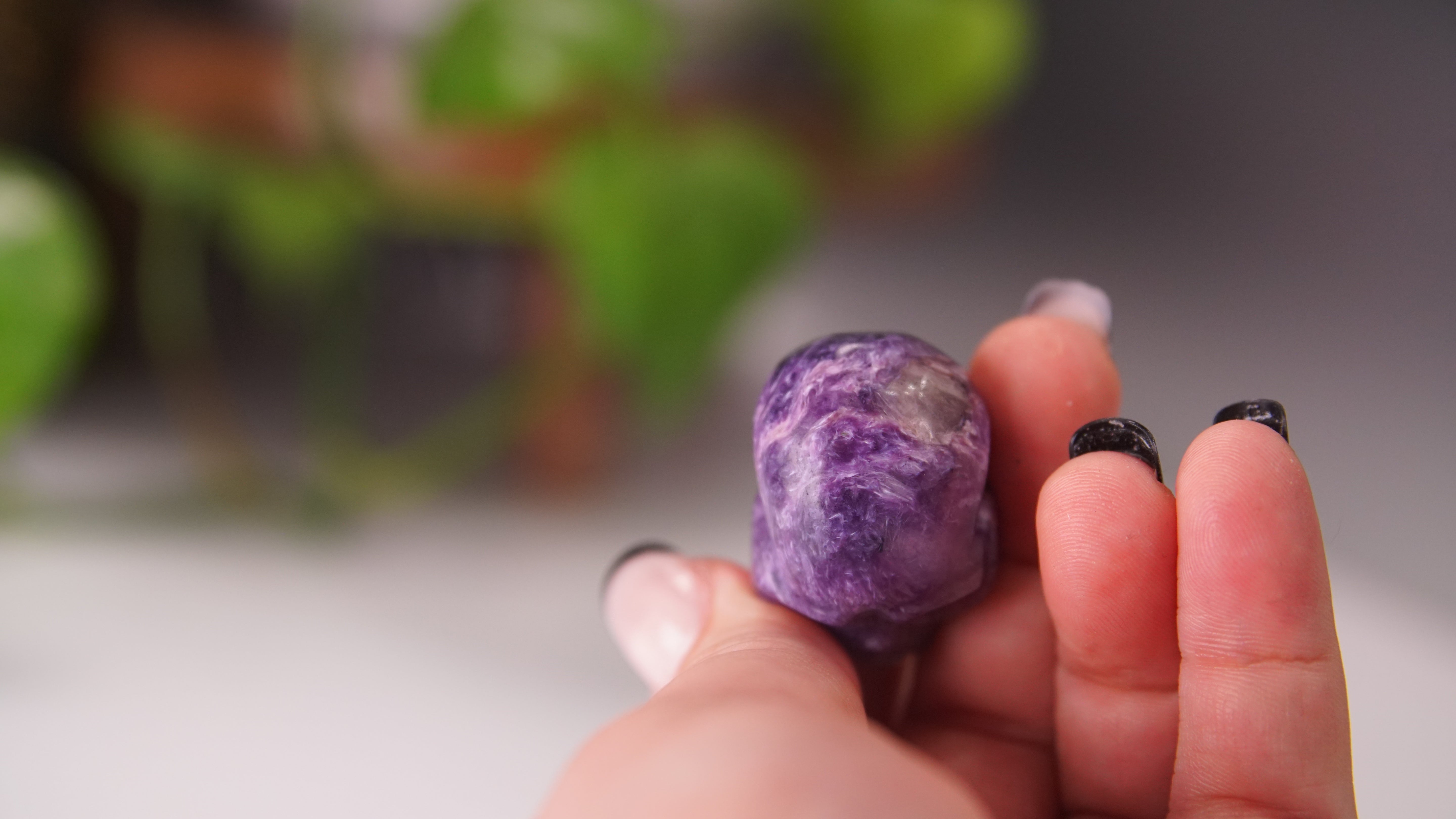 High Quality Charoite Crystal Carving (Z)
