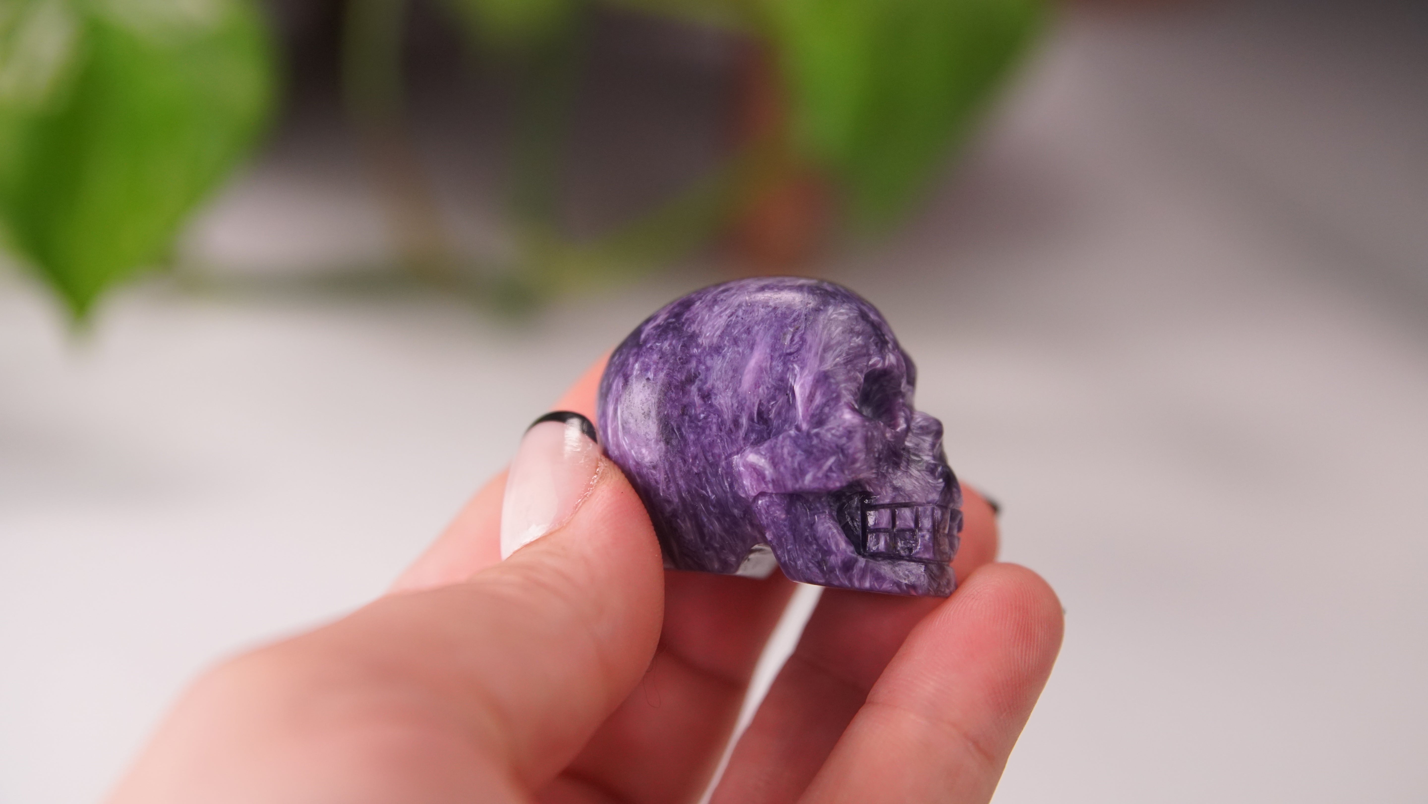 High Quality Charoite Crystal Carving (W)