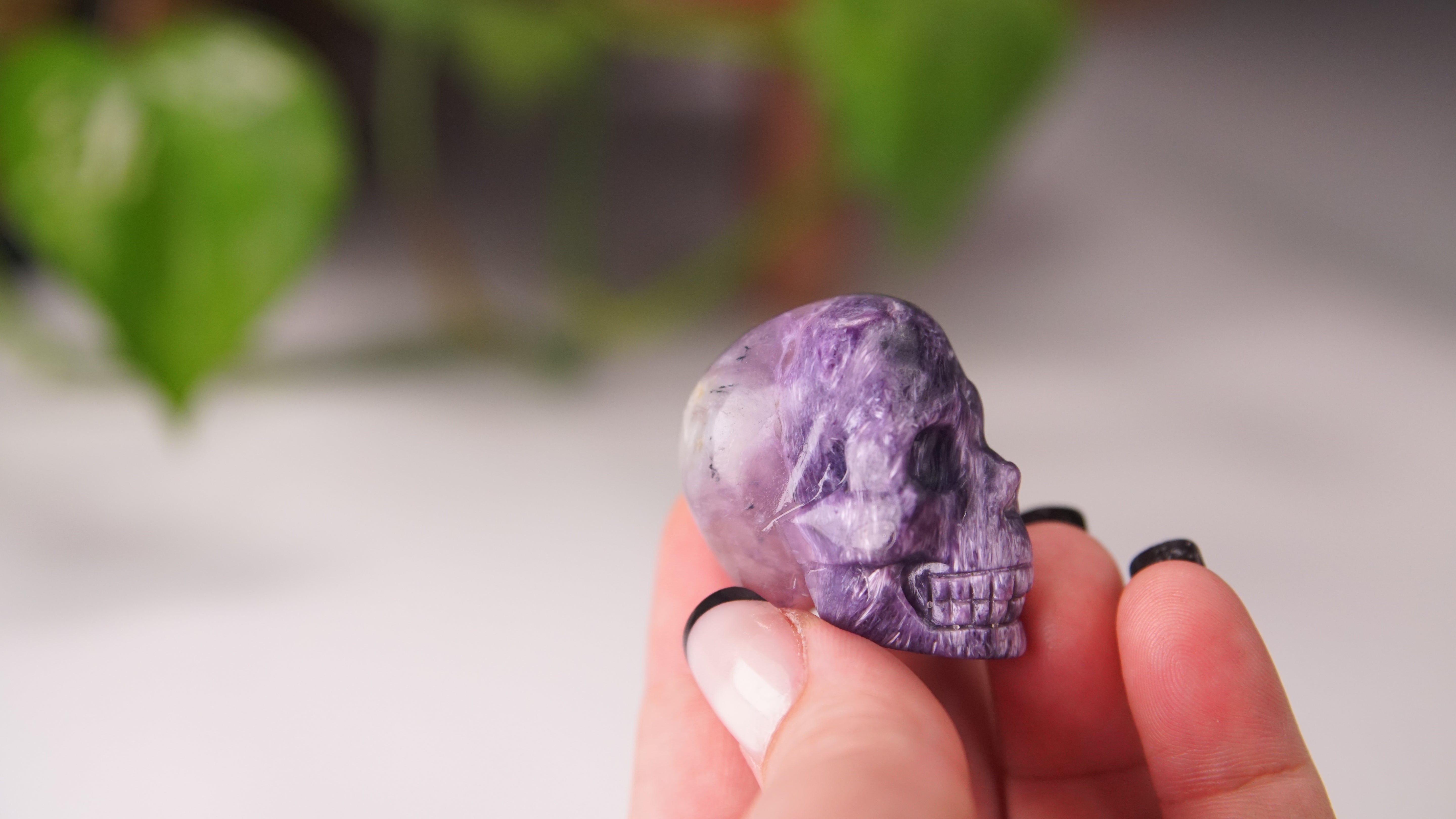 High Quality Charoite Crystal Carving (V)