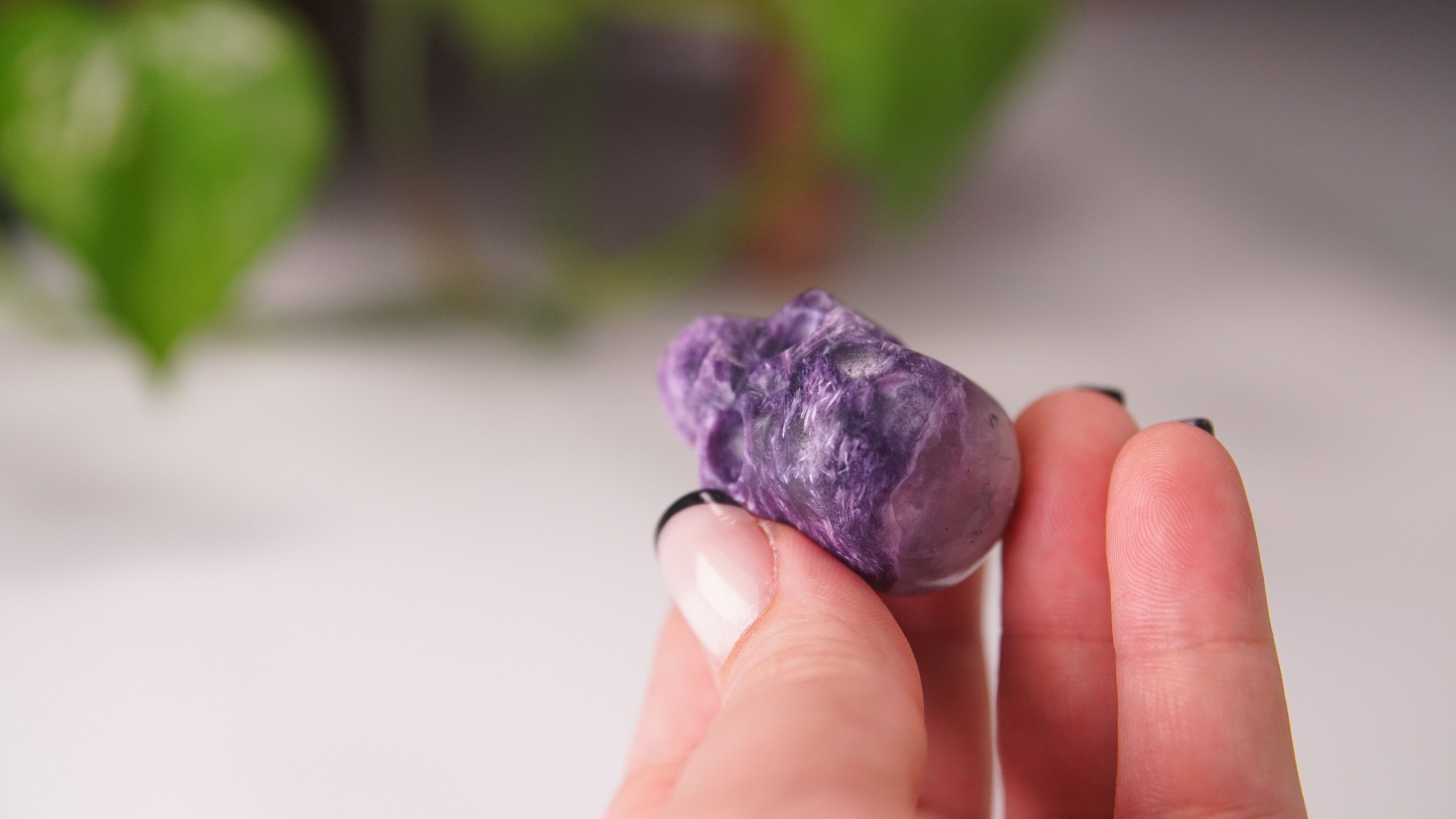 High Quality Charoite Crystal Carving (V)