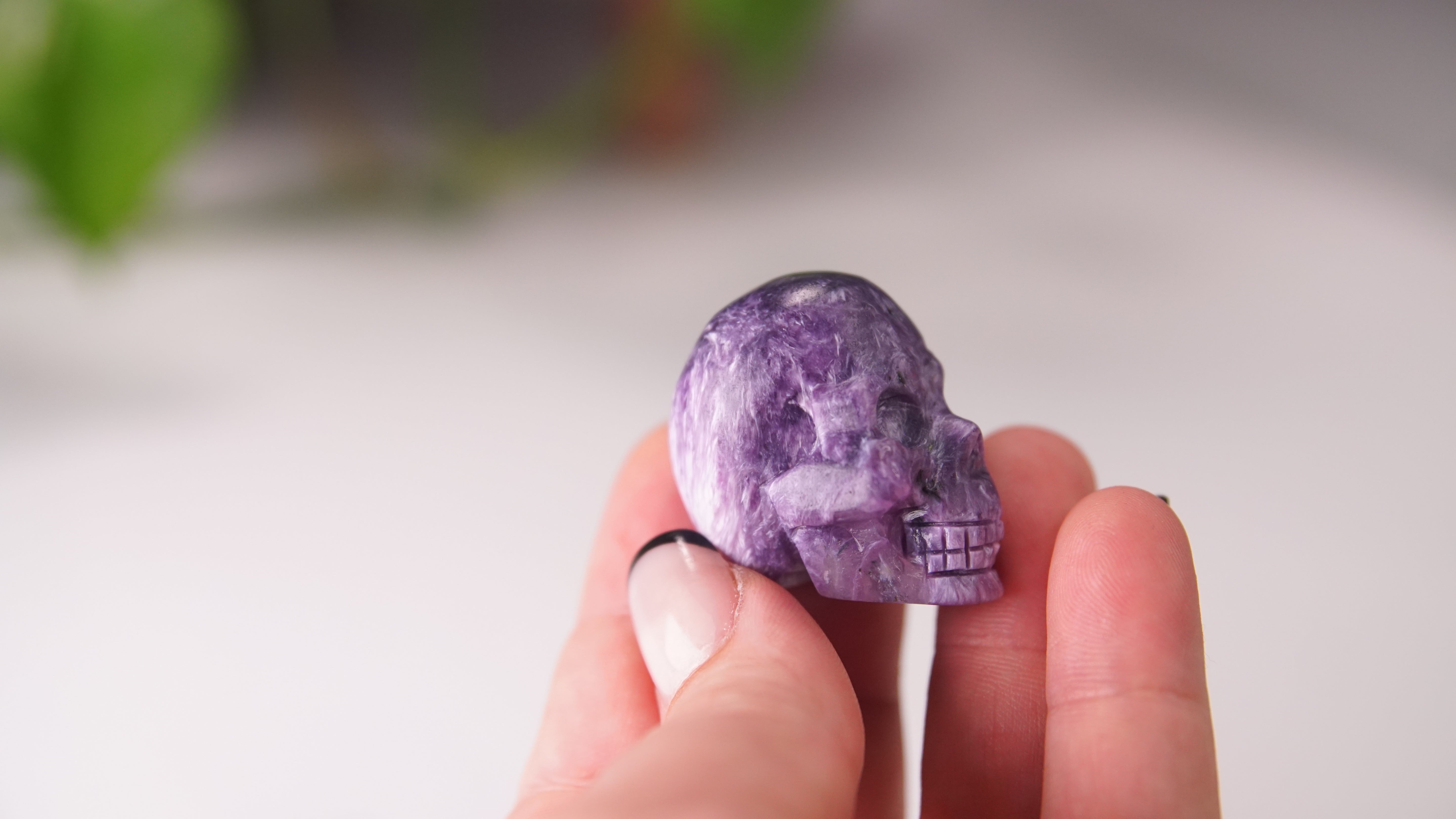 High Quality Charoite Crystal Carving (U)