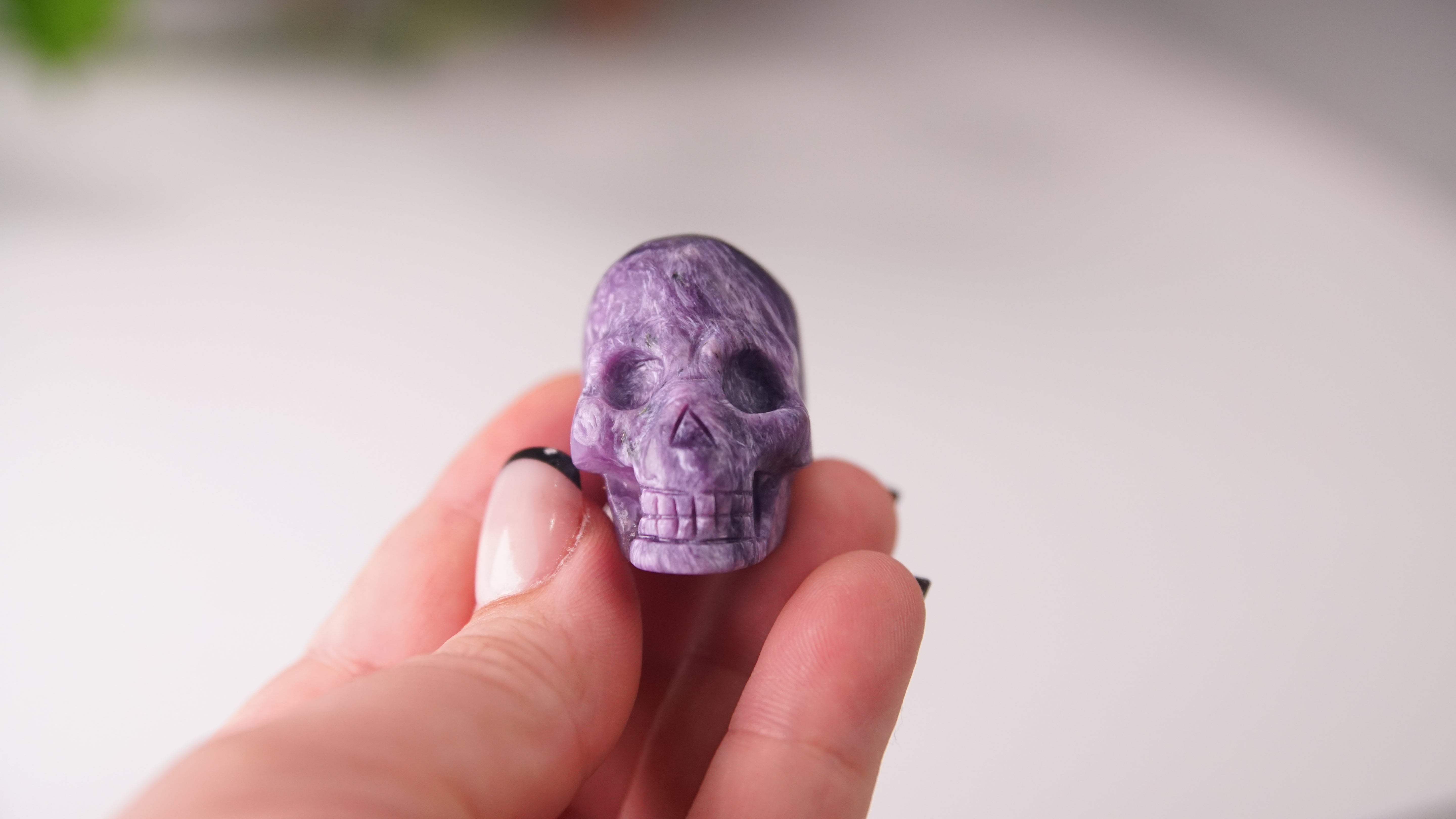 High Quality Charoite Crystal Carving (U)