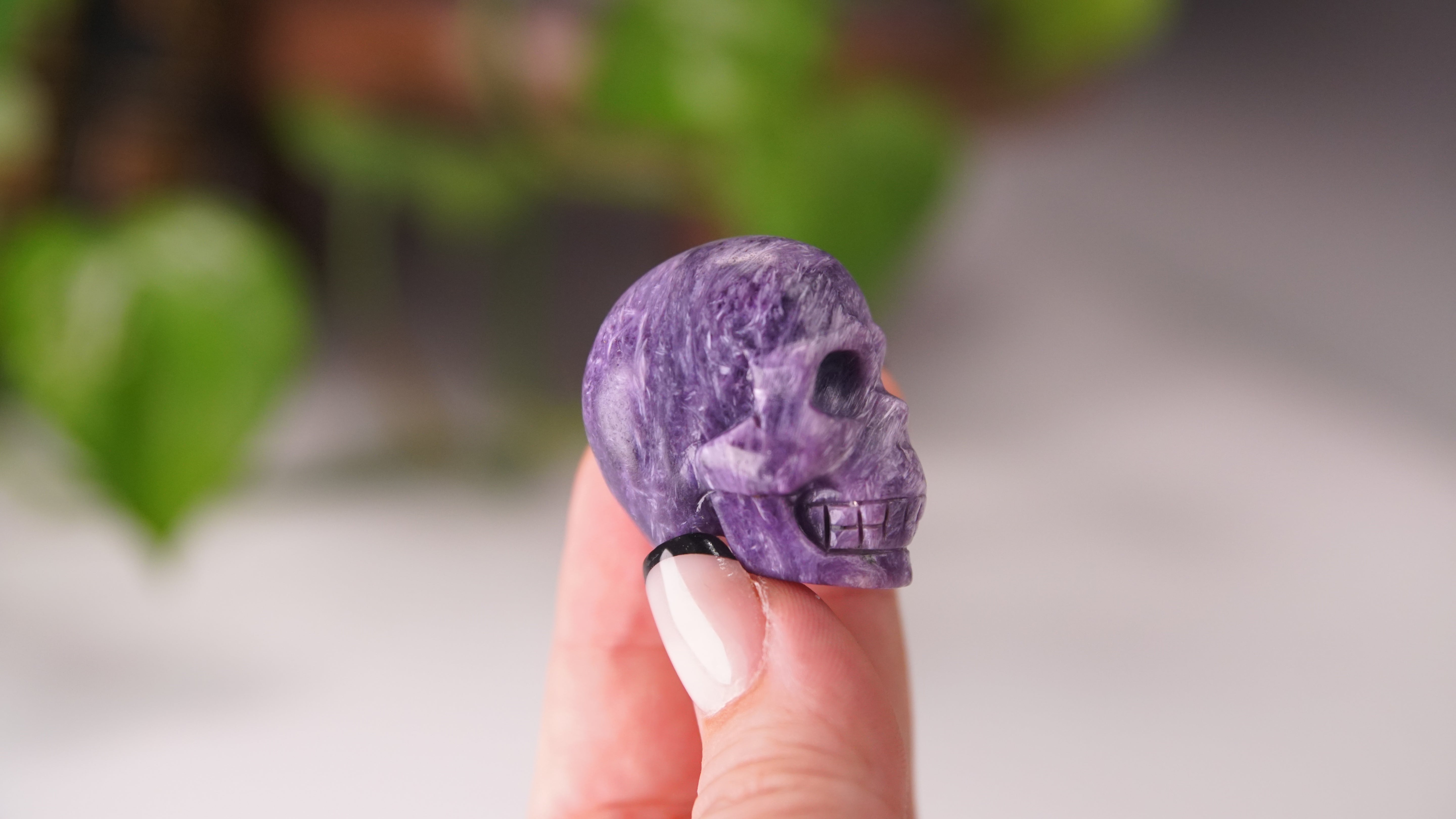 High Quality Charoite Crystal Carving (T)