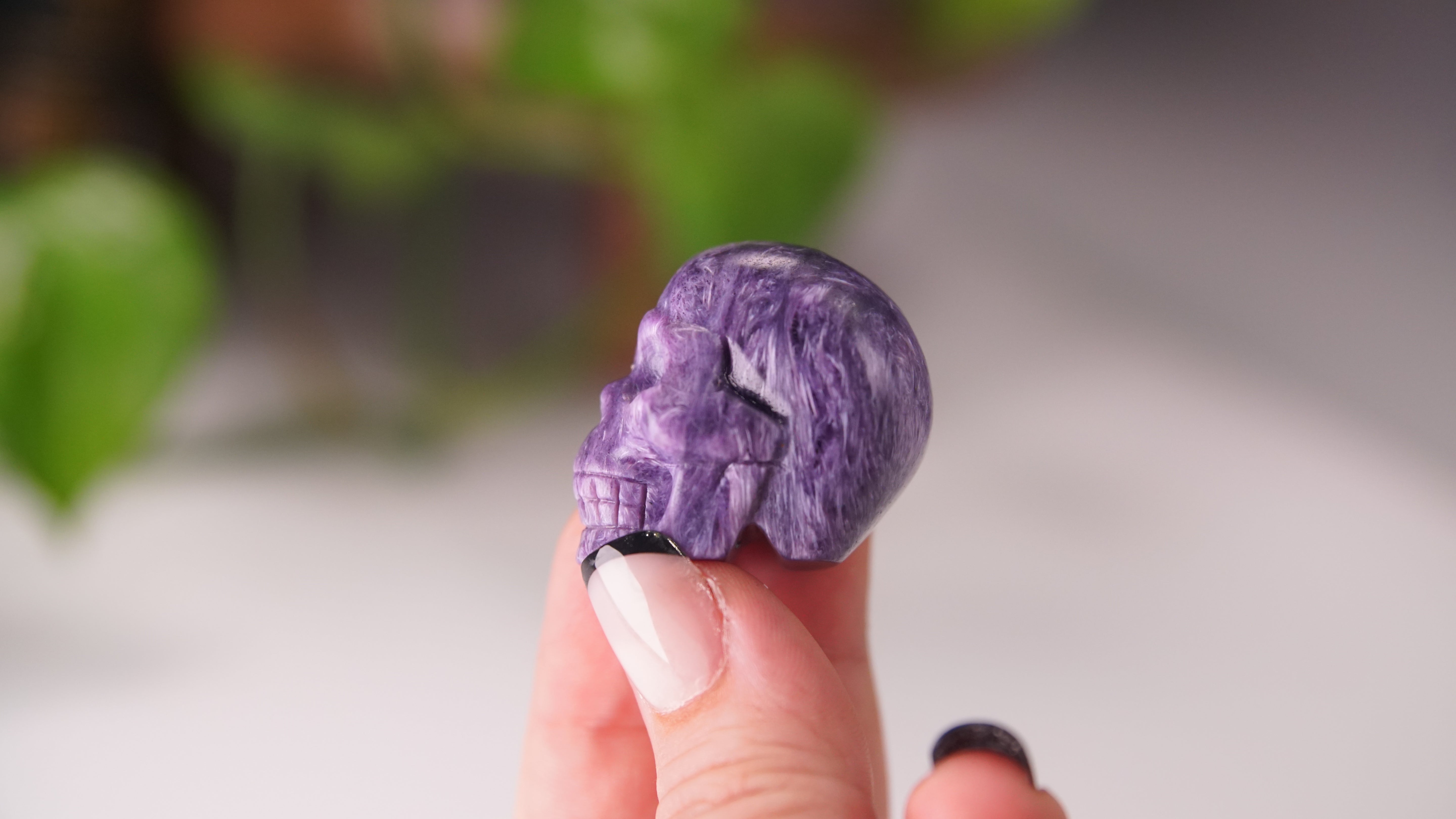 High Quality Charoite Crystal Carving (T)