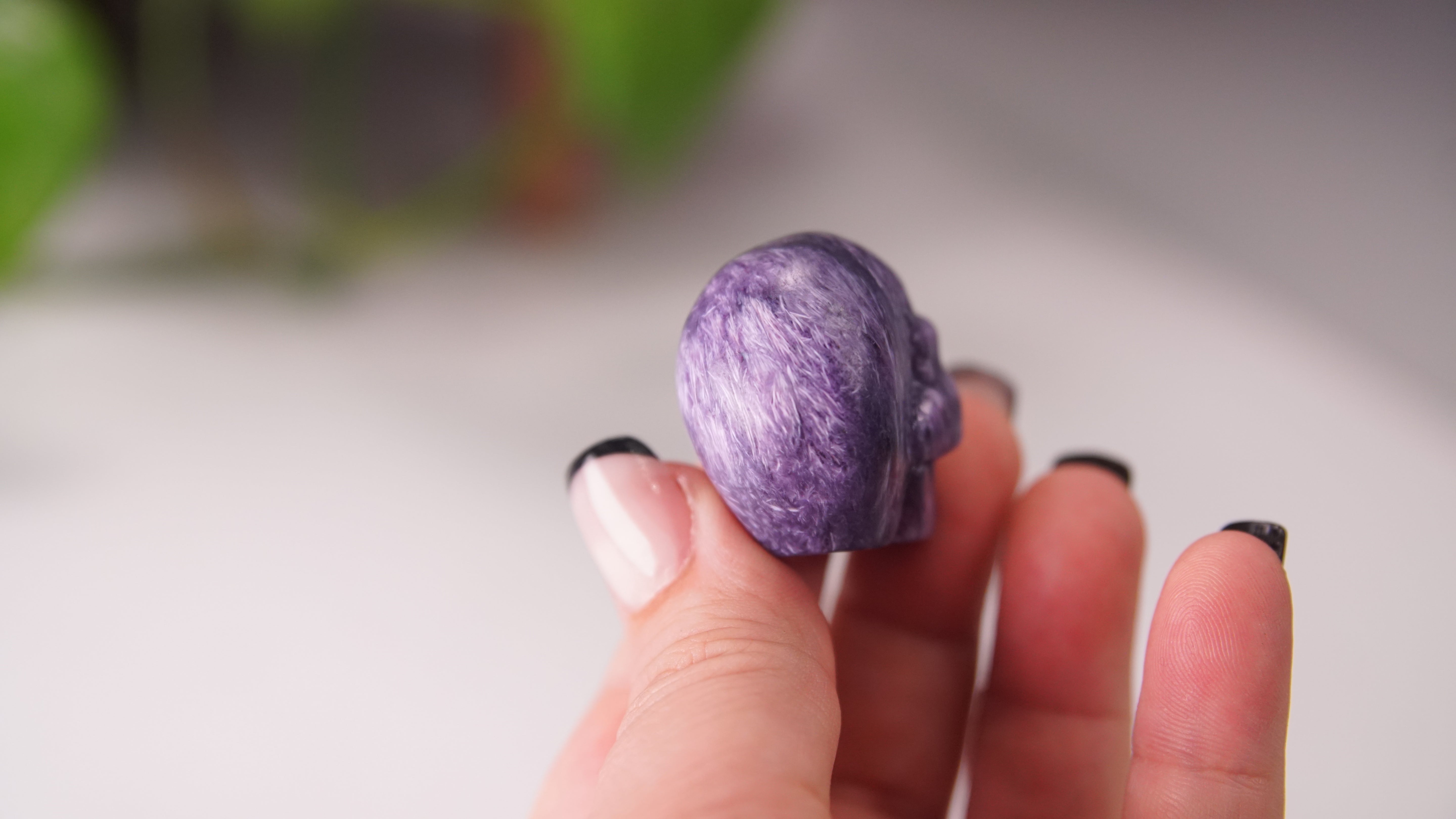 High Quality Charoite Crystal Carving (T)