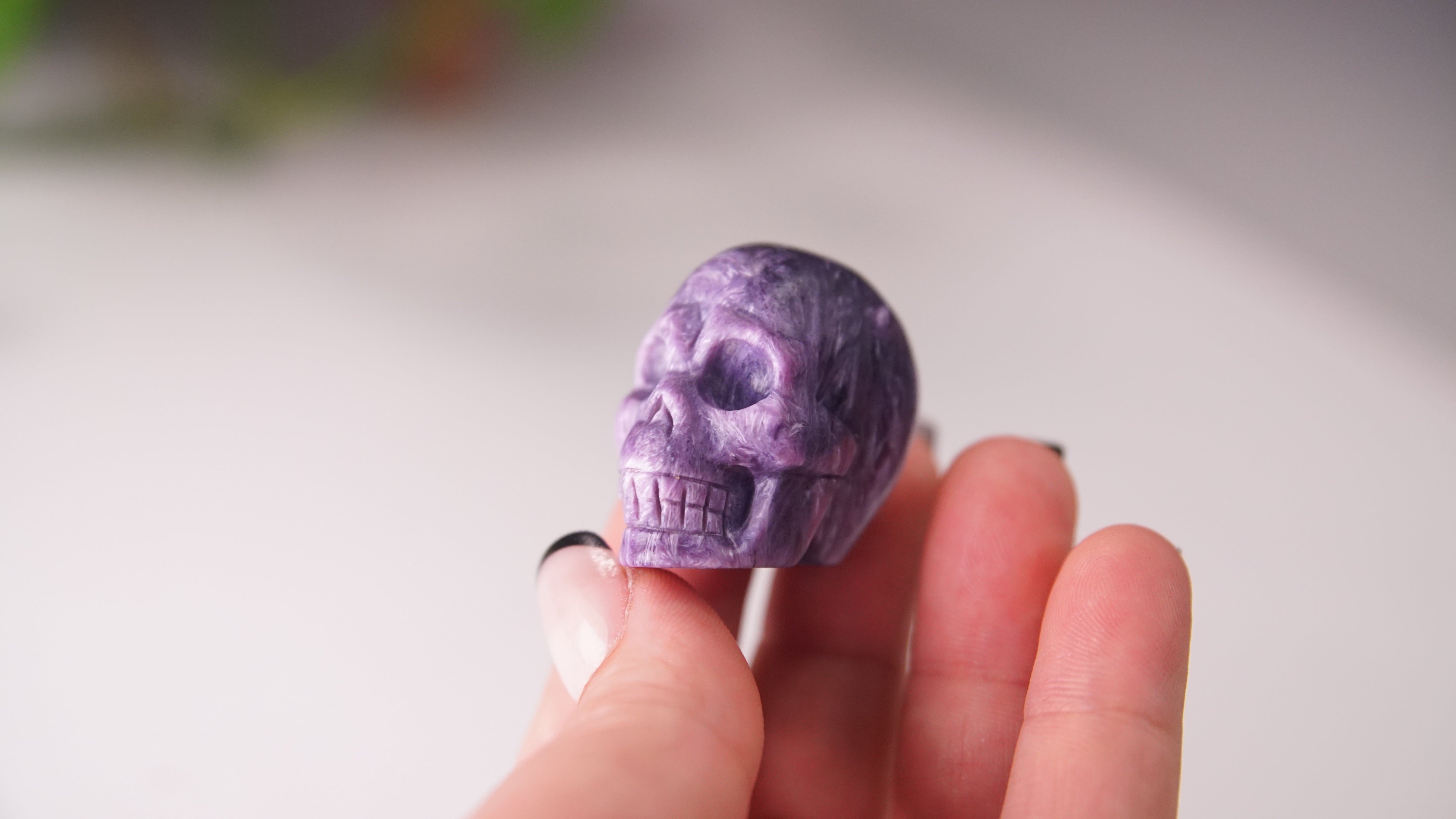 High Quality Charoite Crystal Carving (T)