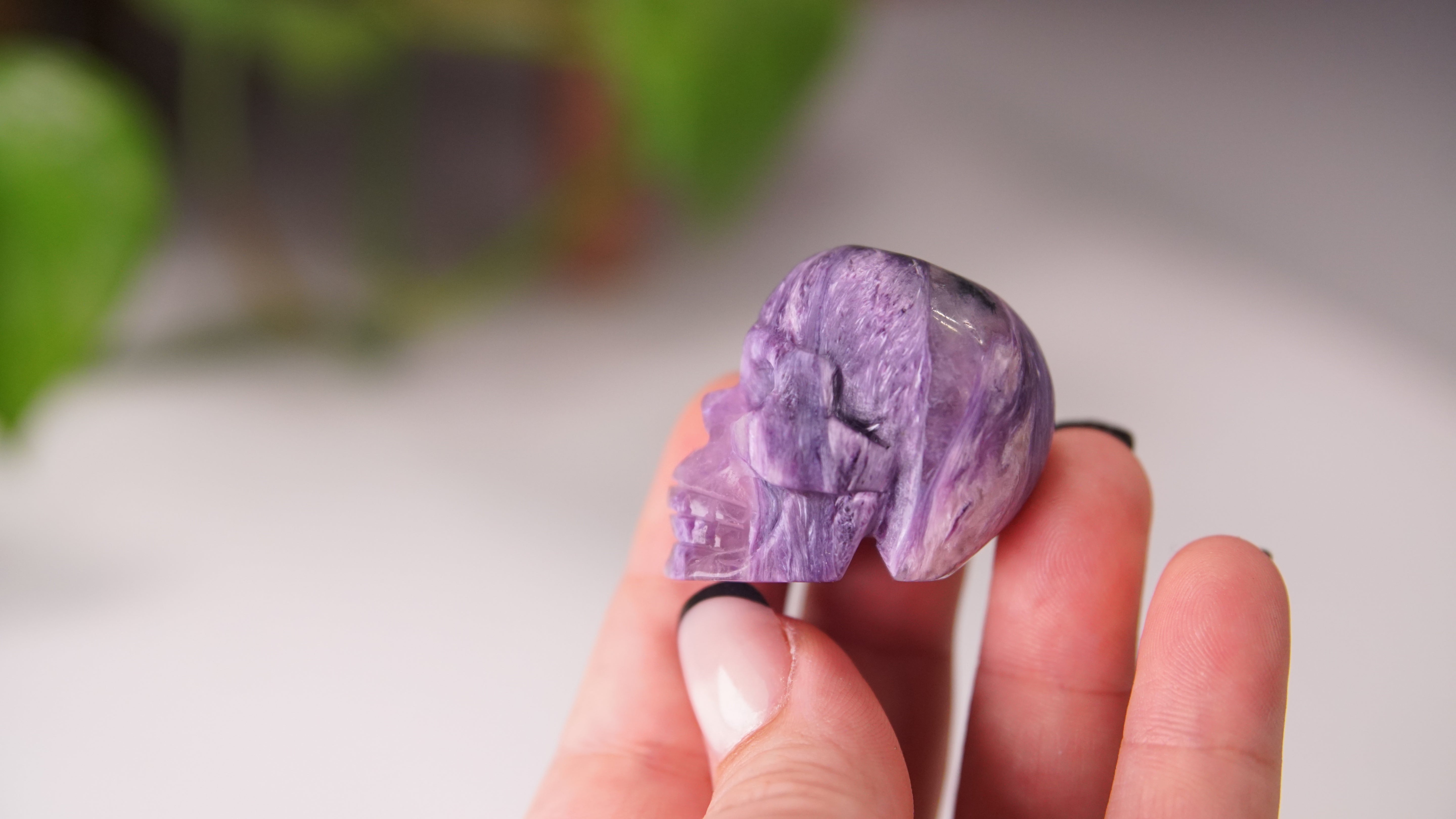 High Quality Charoite Crystal Carving (S)