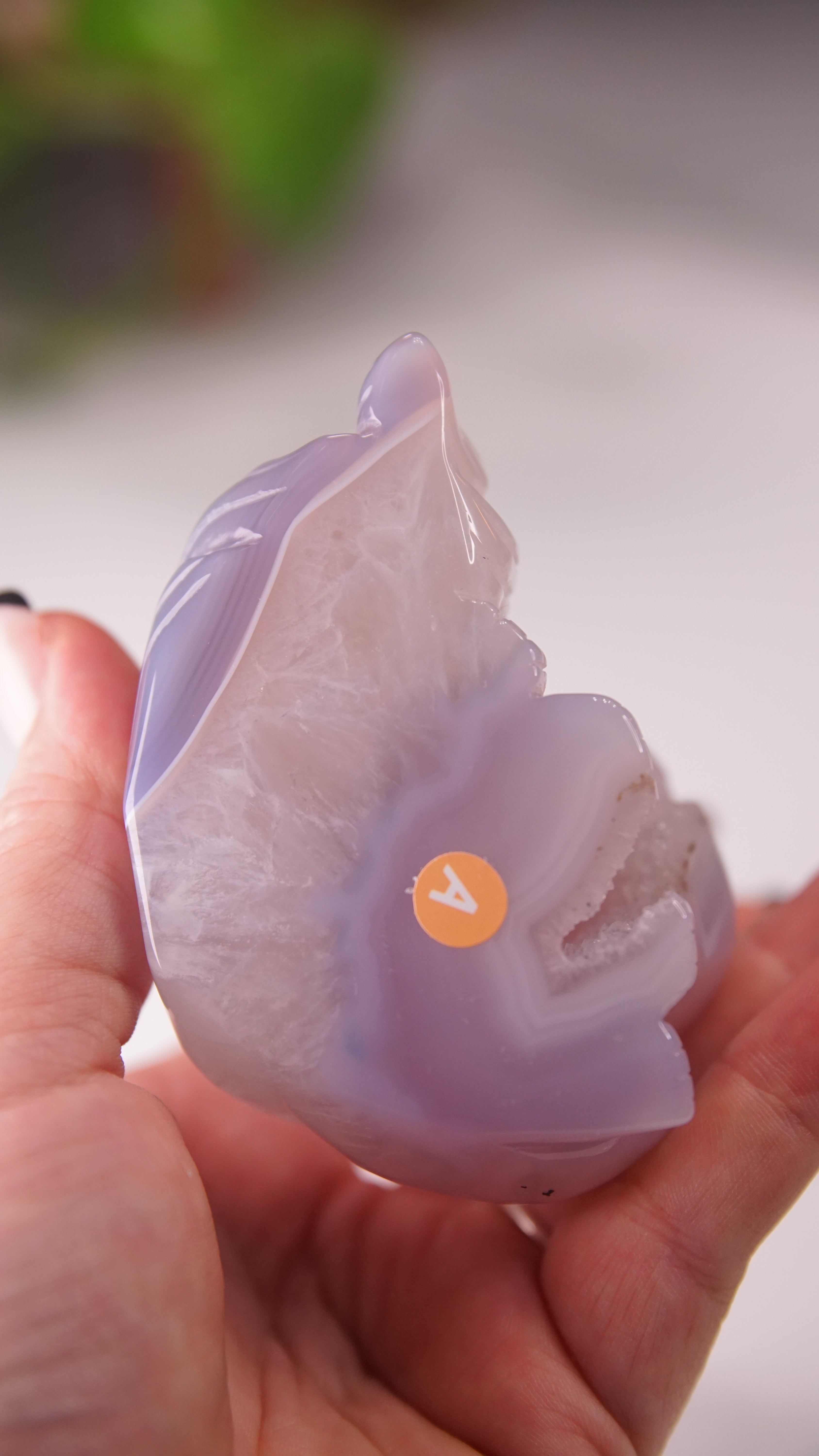 Druzy Purple Agate Hand Carved Fox Carving | Crystal Carving Statement Piece (A)