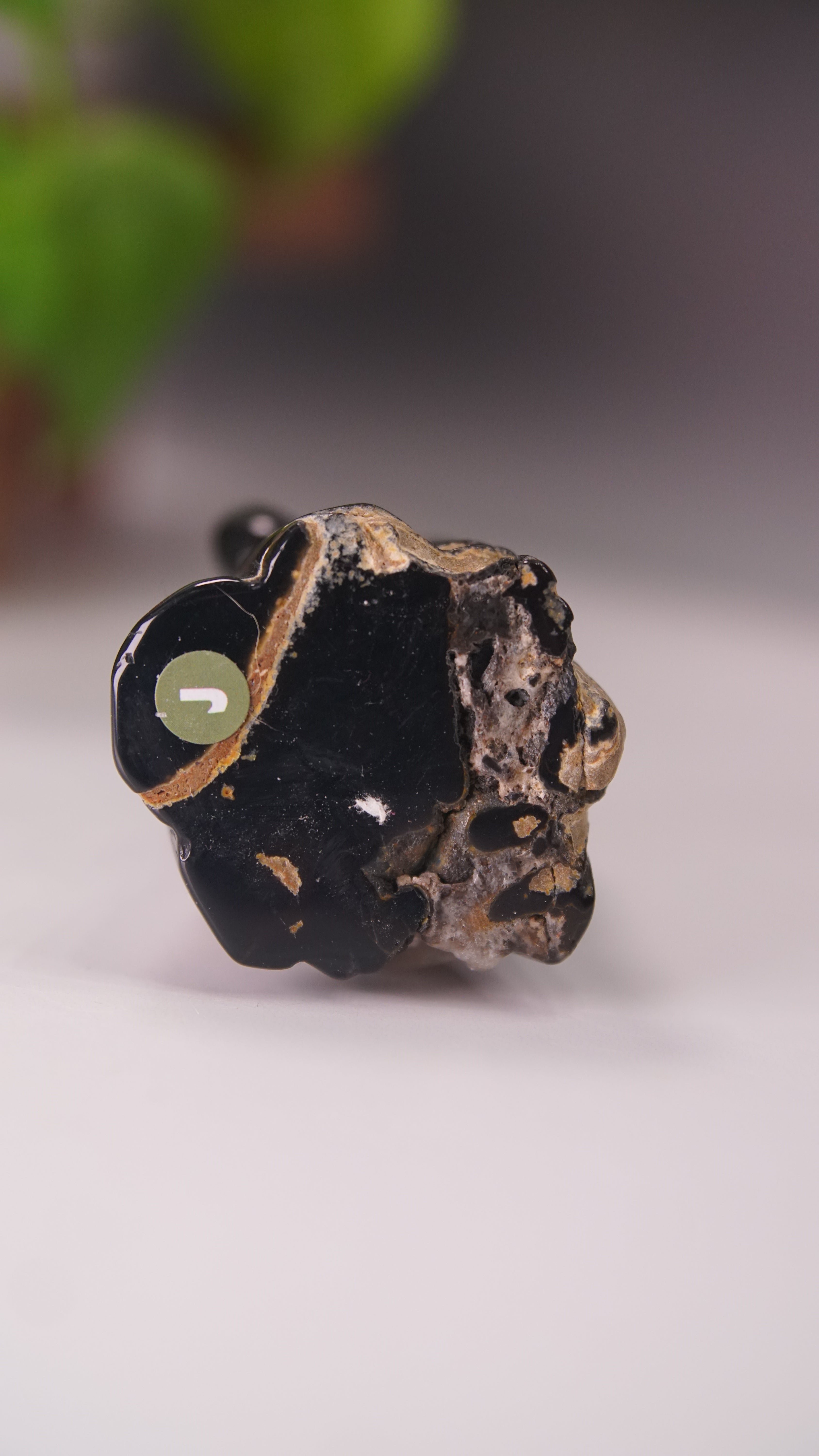Druzy Agate Hand Carved Ghost Carving (J)