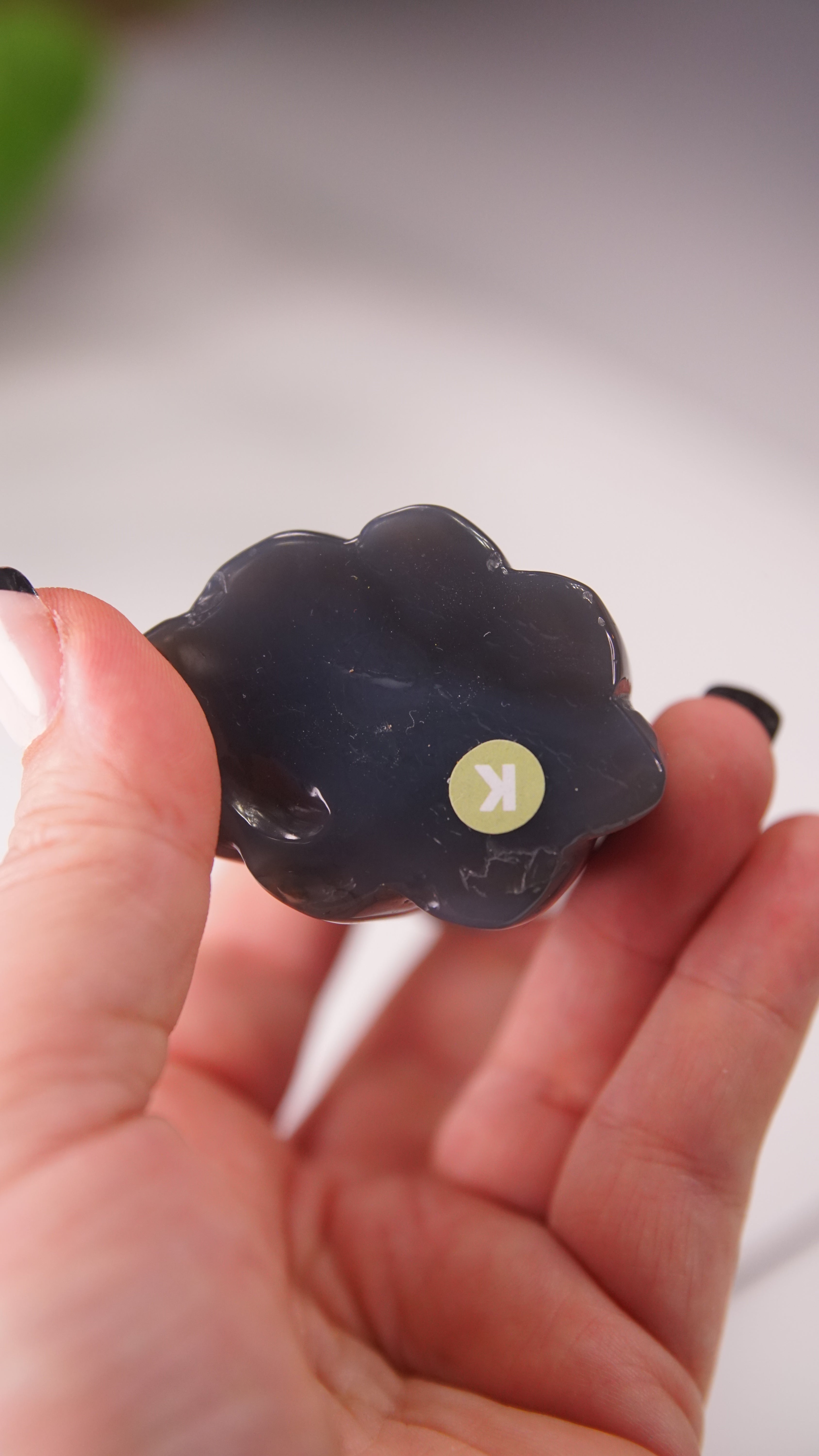 Druzy Agate Hand Carved Ghost Carving (K)