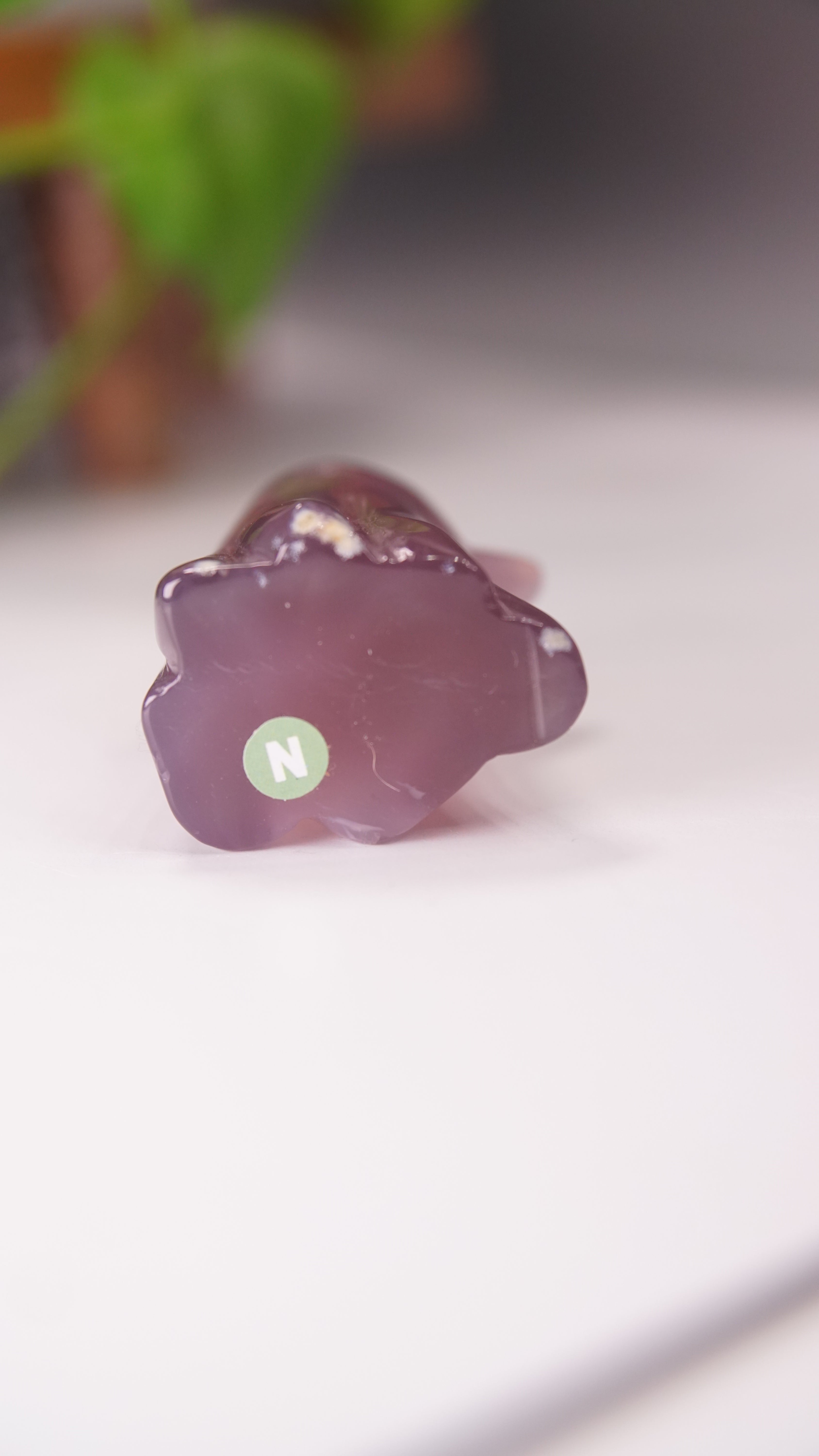 Druzy Agate Hand Carved Ghost Carving (N)
