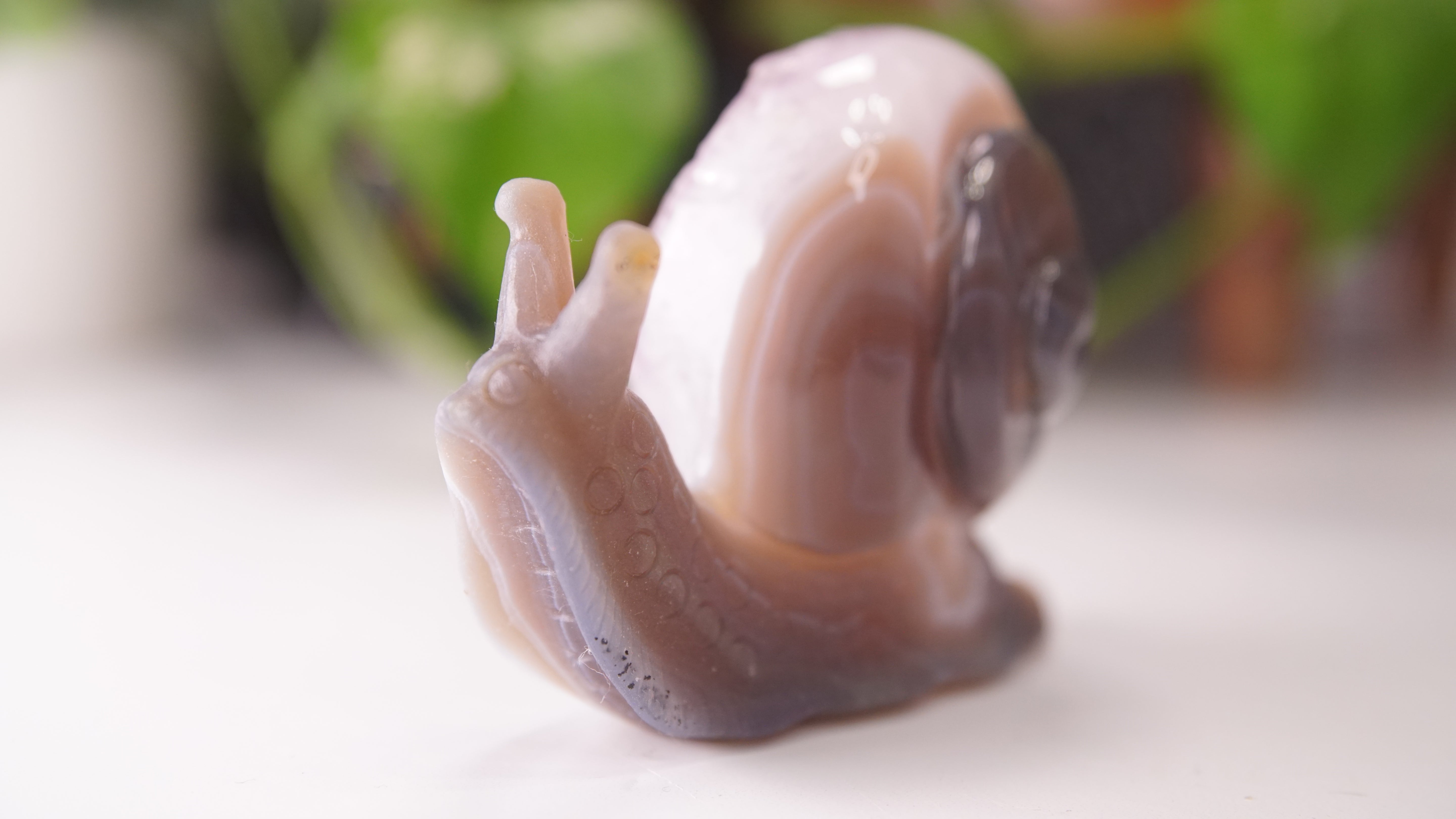 Gorgeous Agate Amethyst Boutique Snail Carving | Crystal Carving Statement Piece