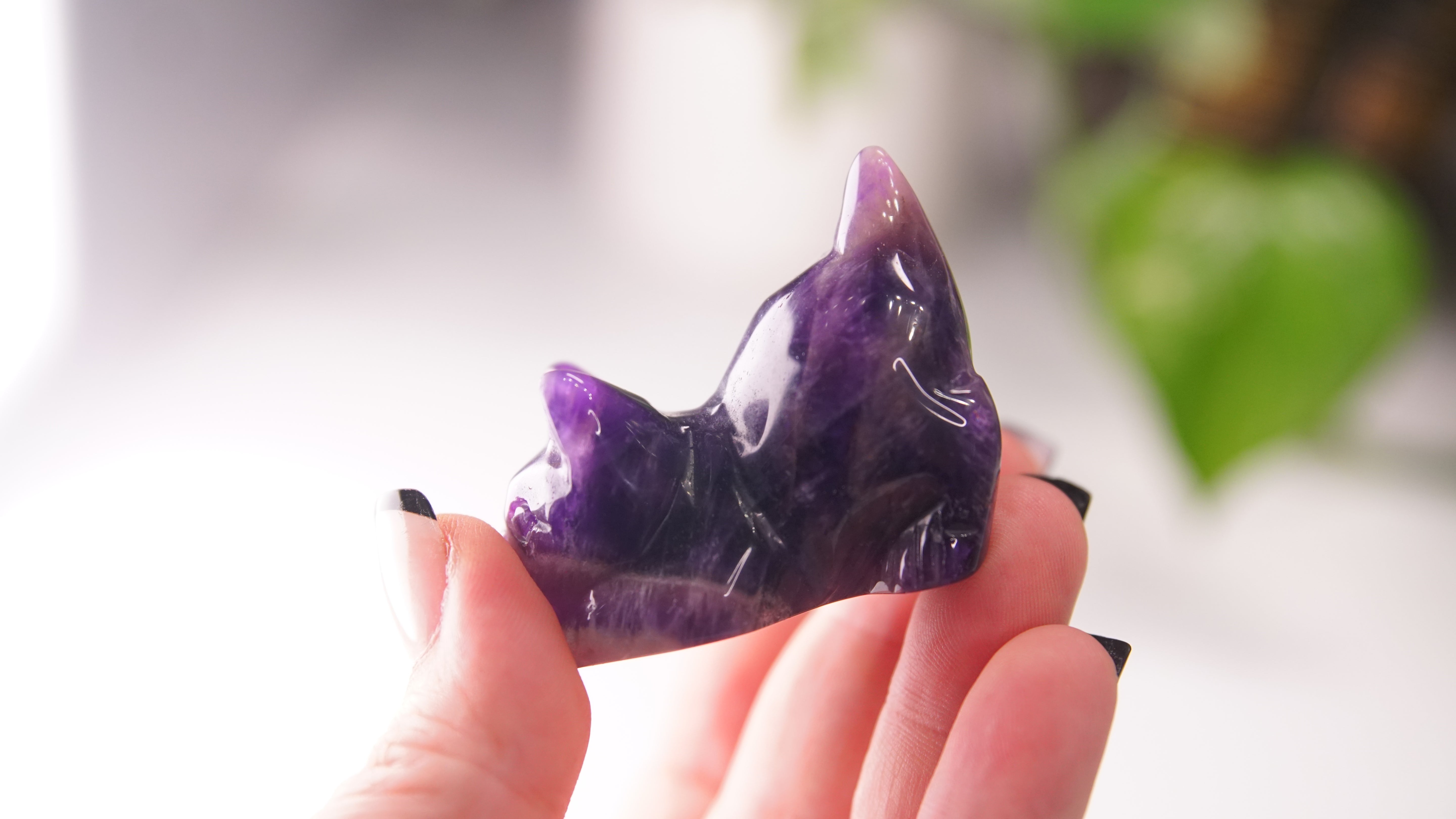 Amethyst Playful Kitten Carving | Crystal Carving Sculpture (Small)