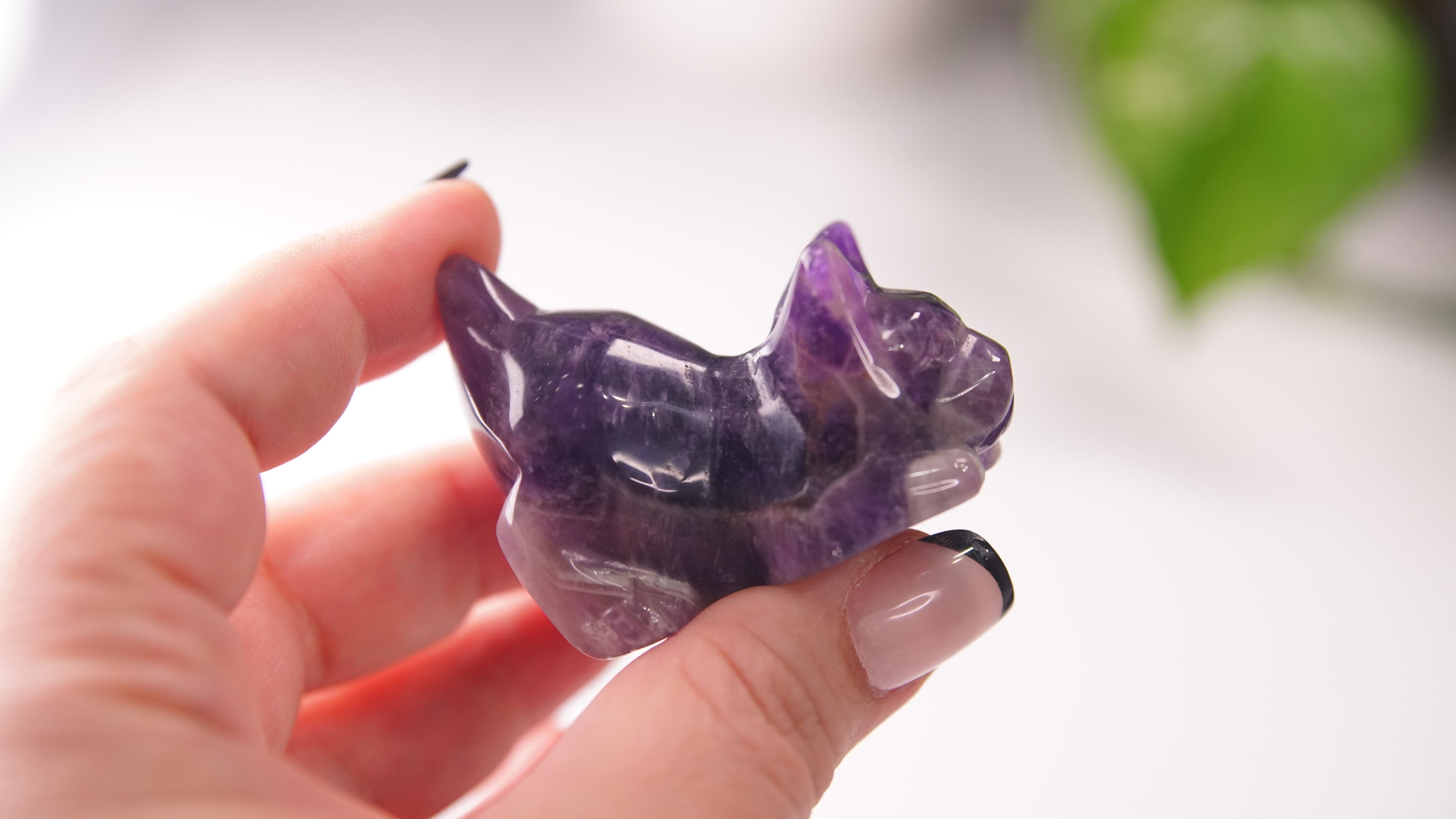 Amethyst Playful Kitten Carving | Crystal Carving Sculpture (Small)