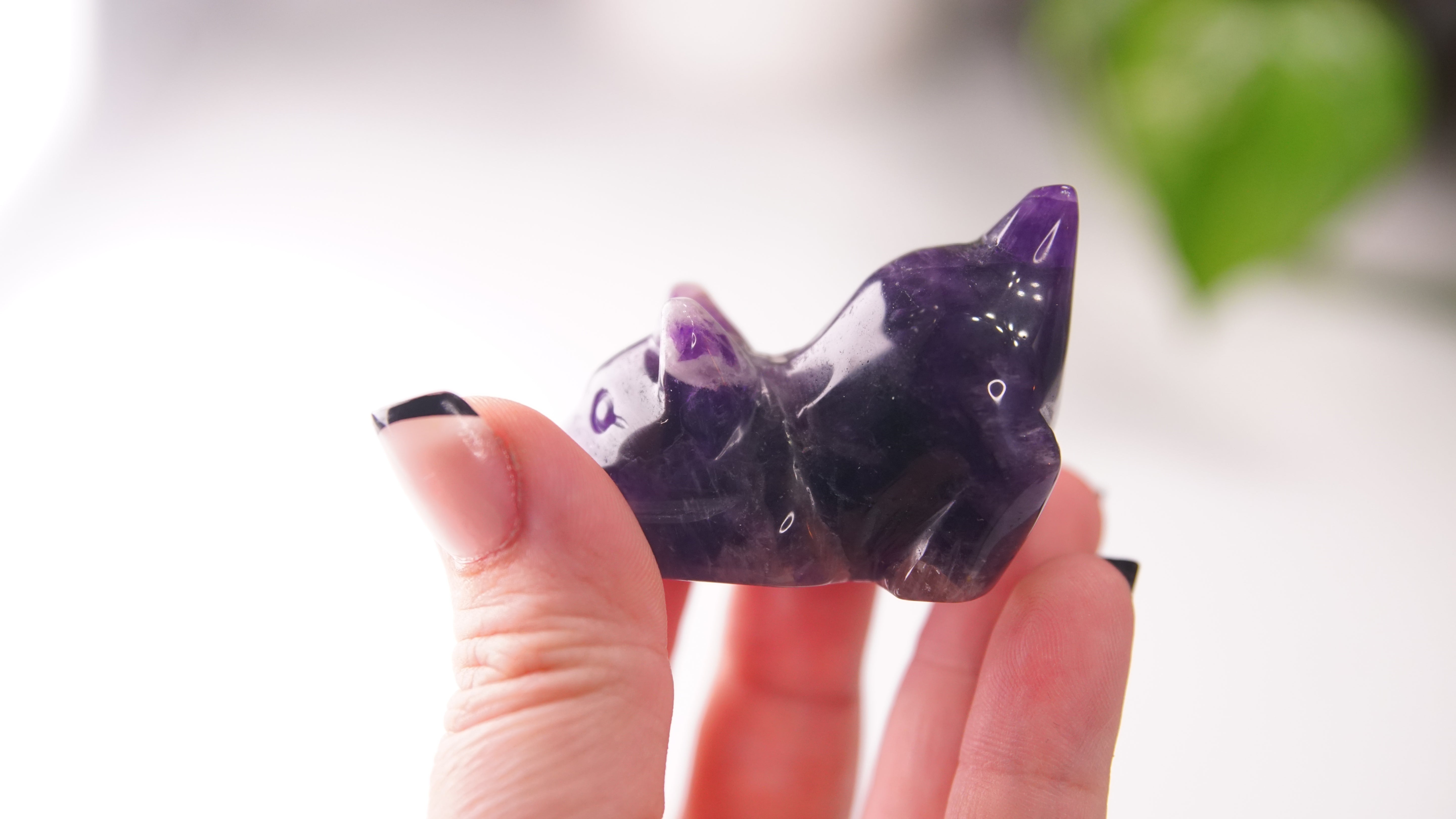 Amethyst Playful Kitten Carving | Crystal Carving Sculpture (Small)
