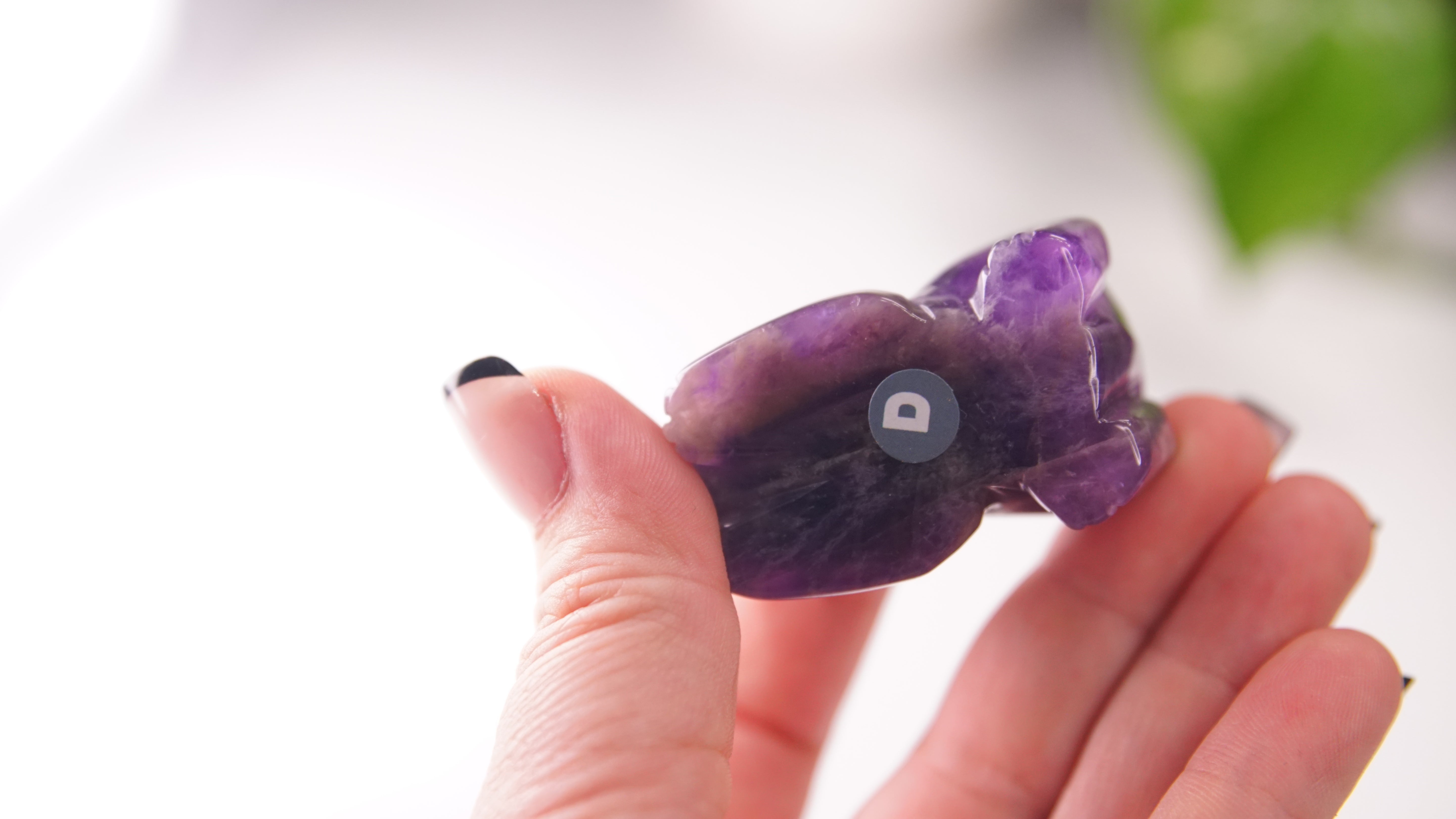 Amethyst Playful Kitten Carving | Crystal Carving Sculpture (Small)