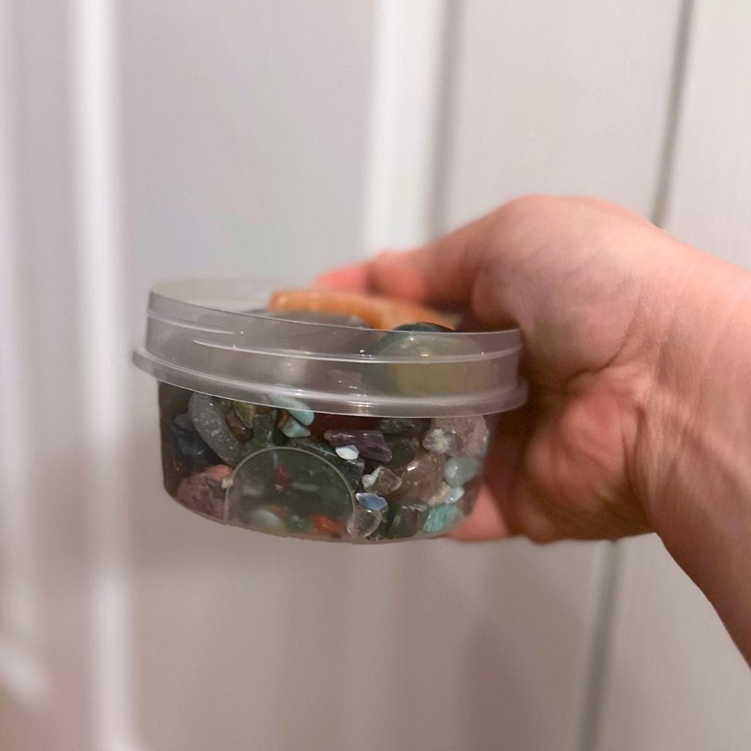 Mystery Crystal Lucky Scoop Jar of Tumbled Stones, Carvings, Towers, Spheres, Rocks, & Minerals Gift