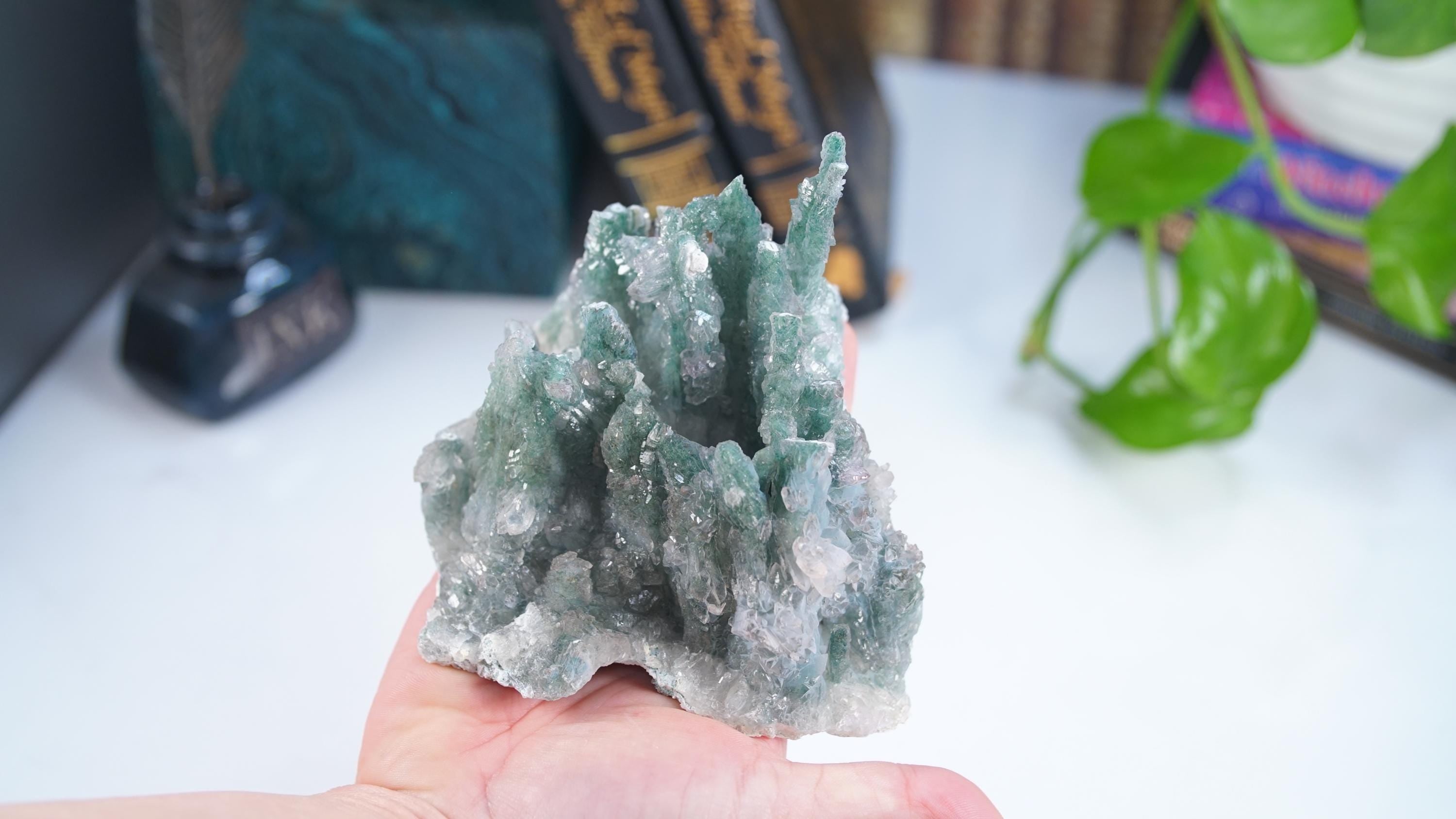 Amethyst Flower Cluster Crystal With Stand, Energy Healing Amethyst, Reiki Crystal Feng Shui Altar Home Decor Office