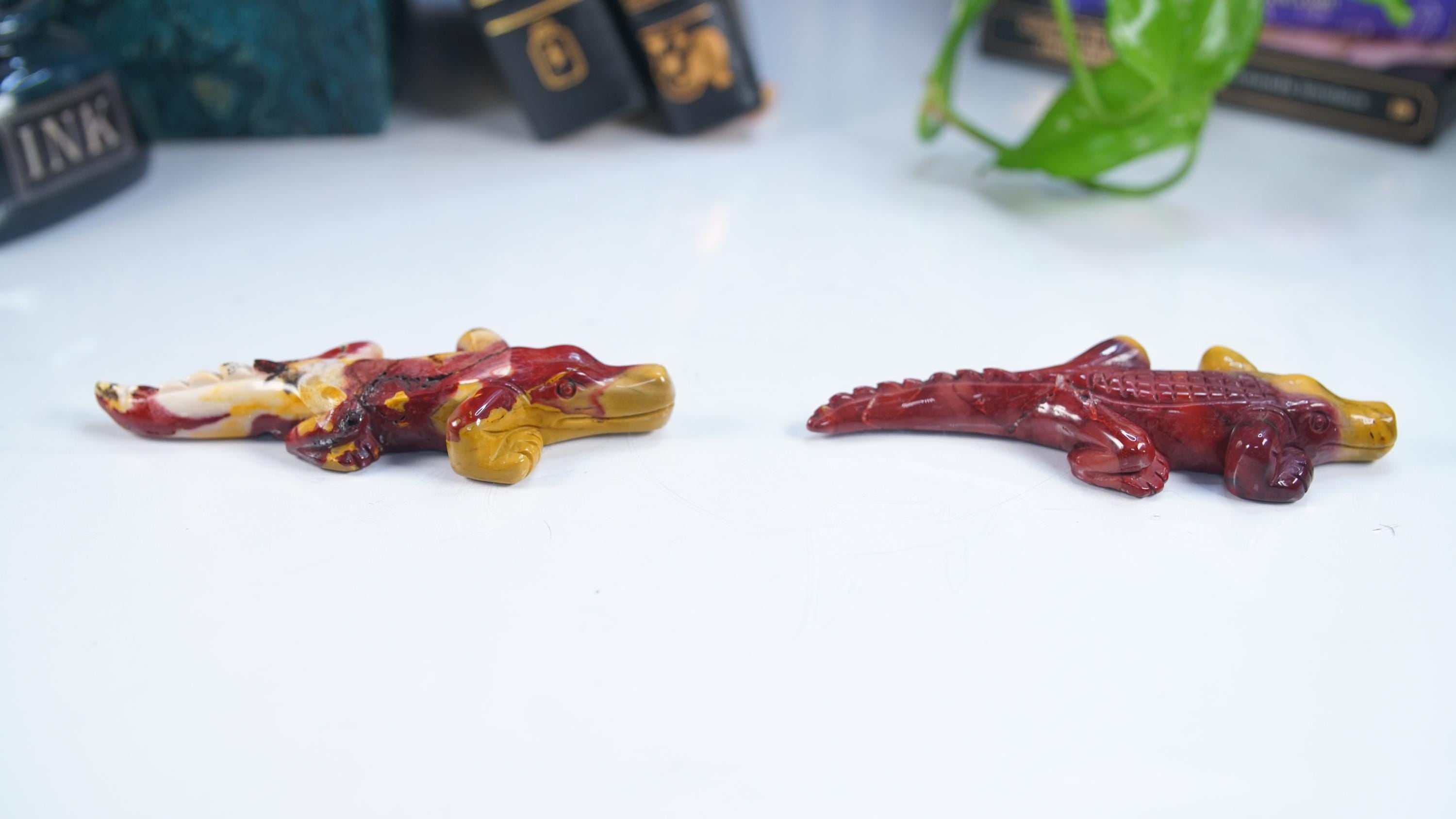 Gorgeous Colorful Mookaite Alligators Carvings Jasper