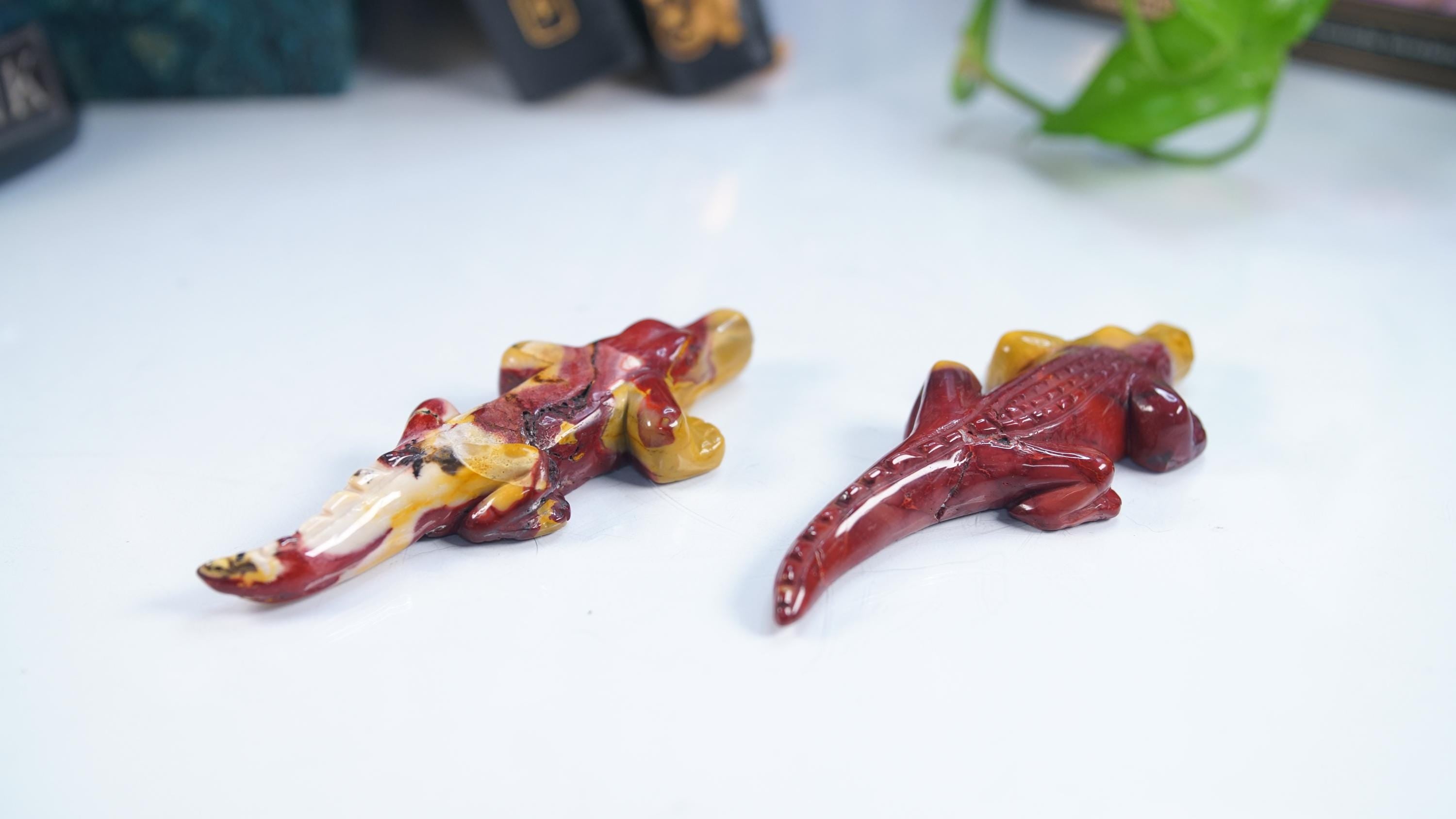 Gorgeous Colorful Mookaite Alligators Carvings Jasper