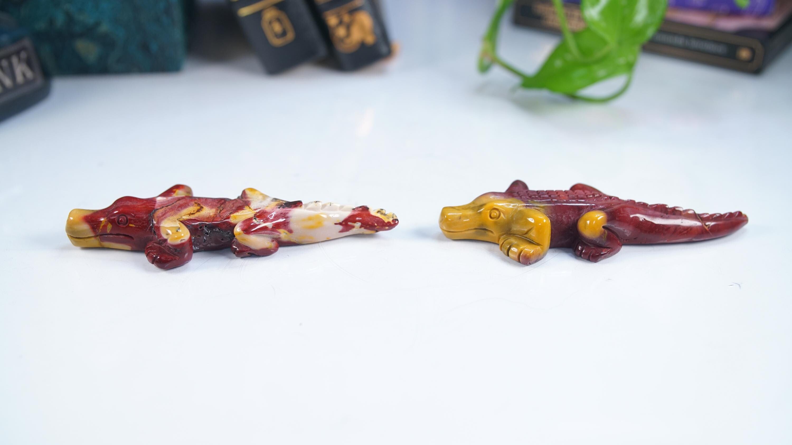 Gorgeous Colorful Mookaite Alligators Carvings Jasper