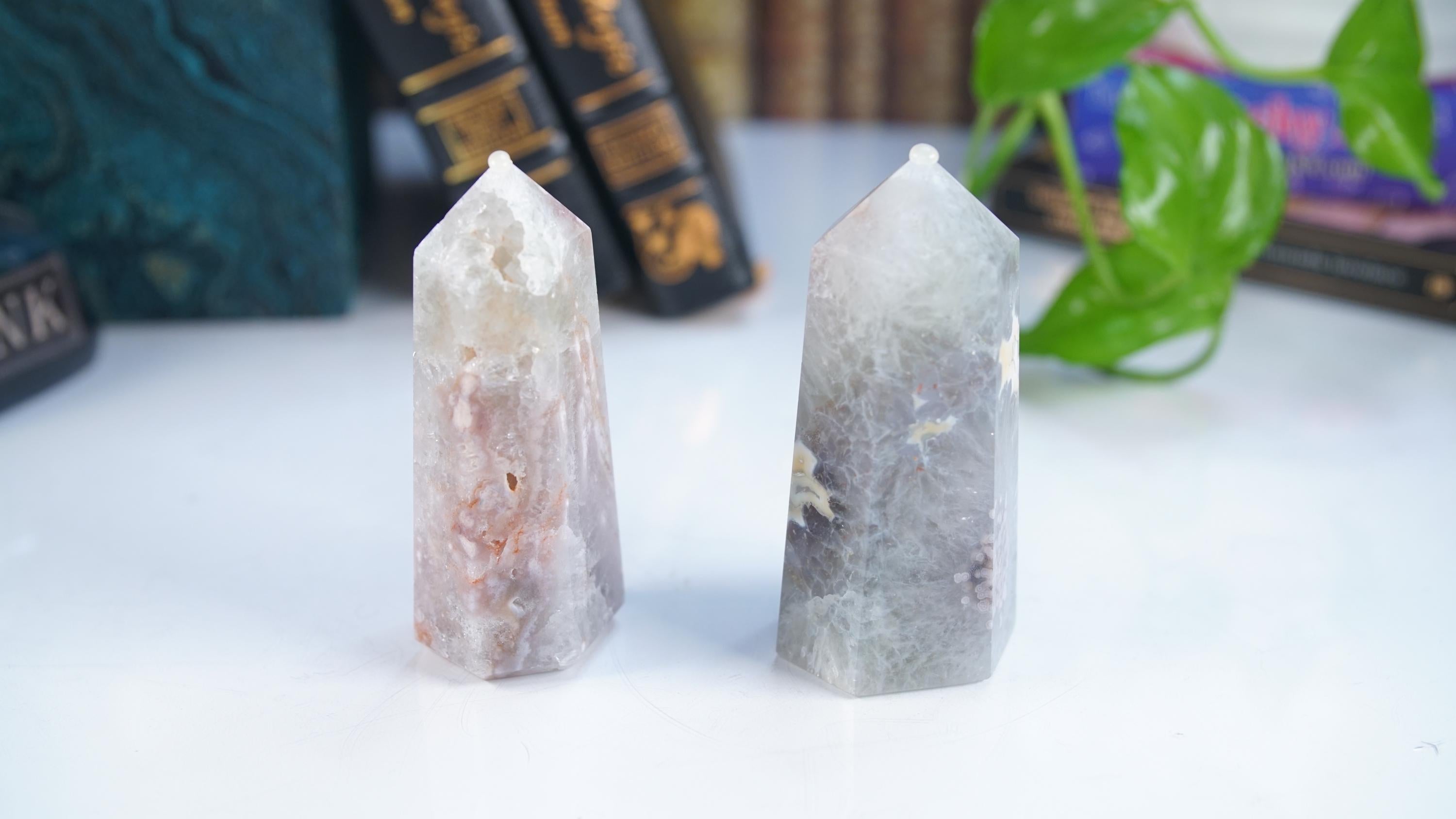 Green Quartz Pink Amethyst Tower Points Wand Spiritual Meditation Energy Reiki Quartz Stone Points Healing Love