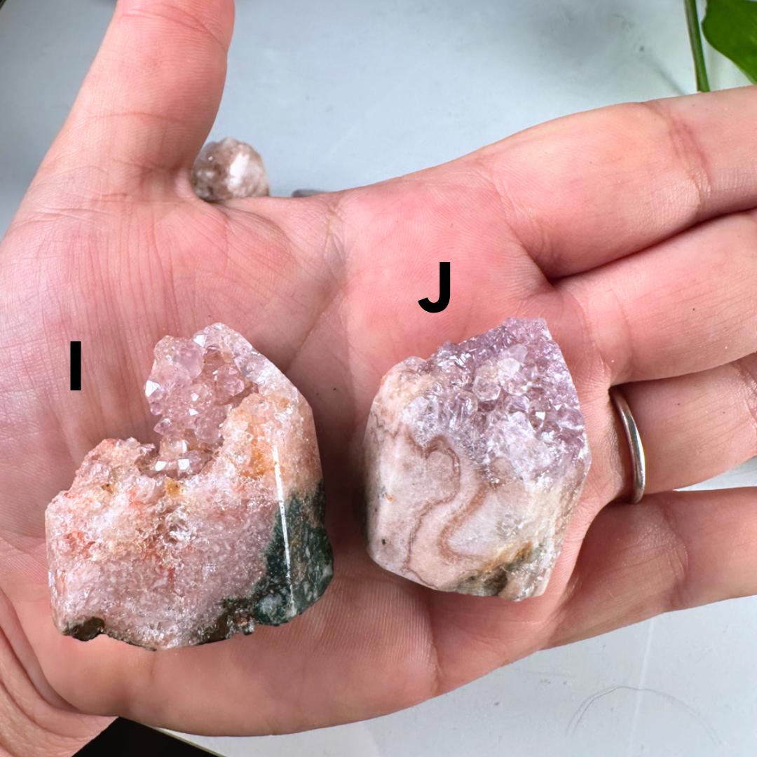 Druzy Pink Amethyst Jasper Agate Crystal Tower | US Seller | Chakra Healing, Reiki Healing Altar Calm Trust Grace