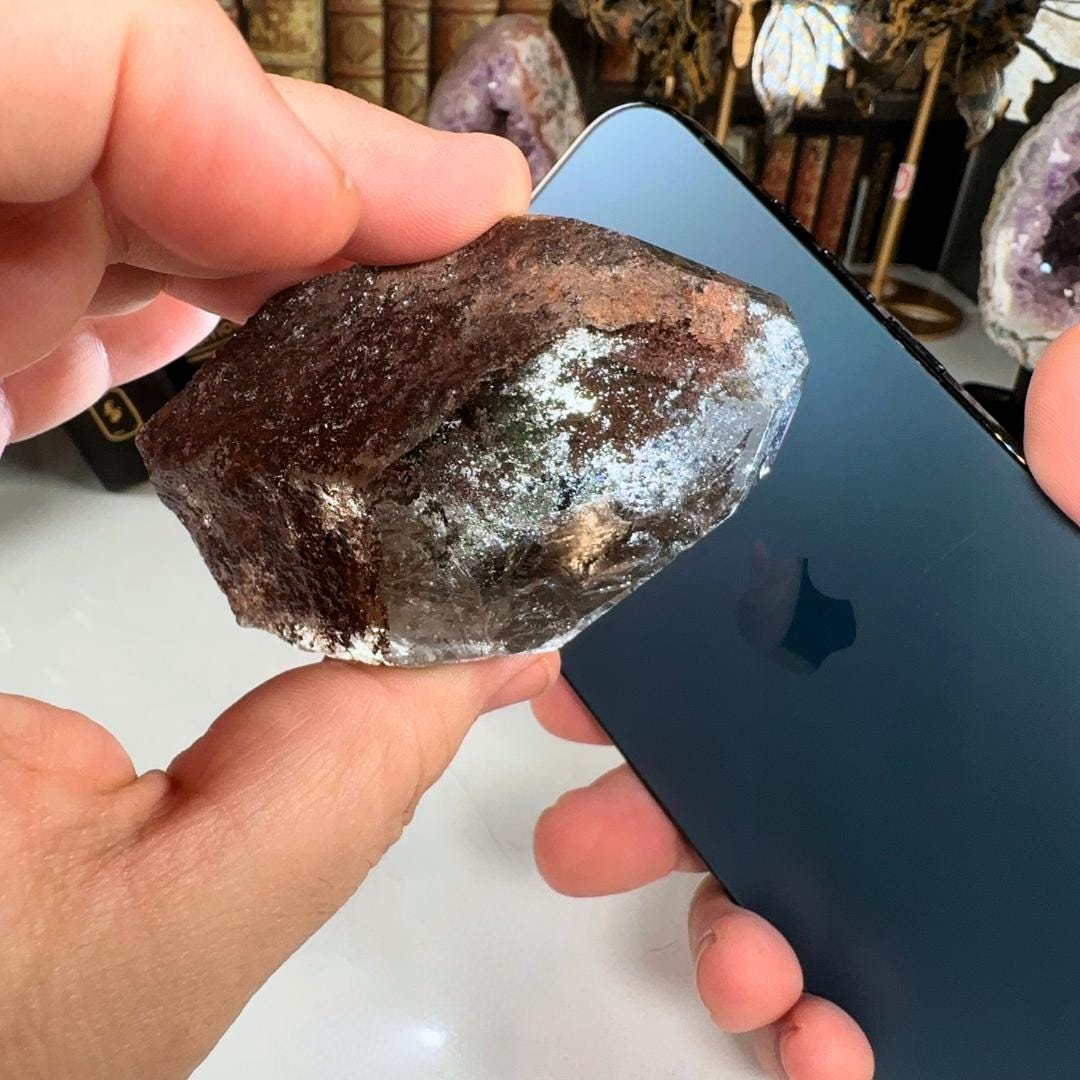 Smokey Garden Quartz Freeform | Lodolite With Inclusions Crystal Carving