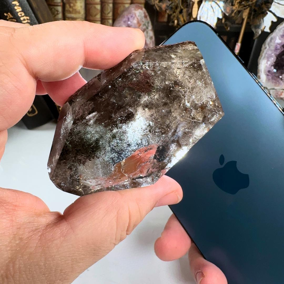 Smokey Garden Quartz Freeform | Lodolite With Inclusions Crystal Carving