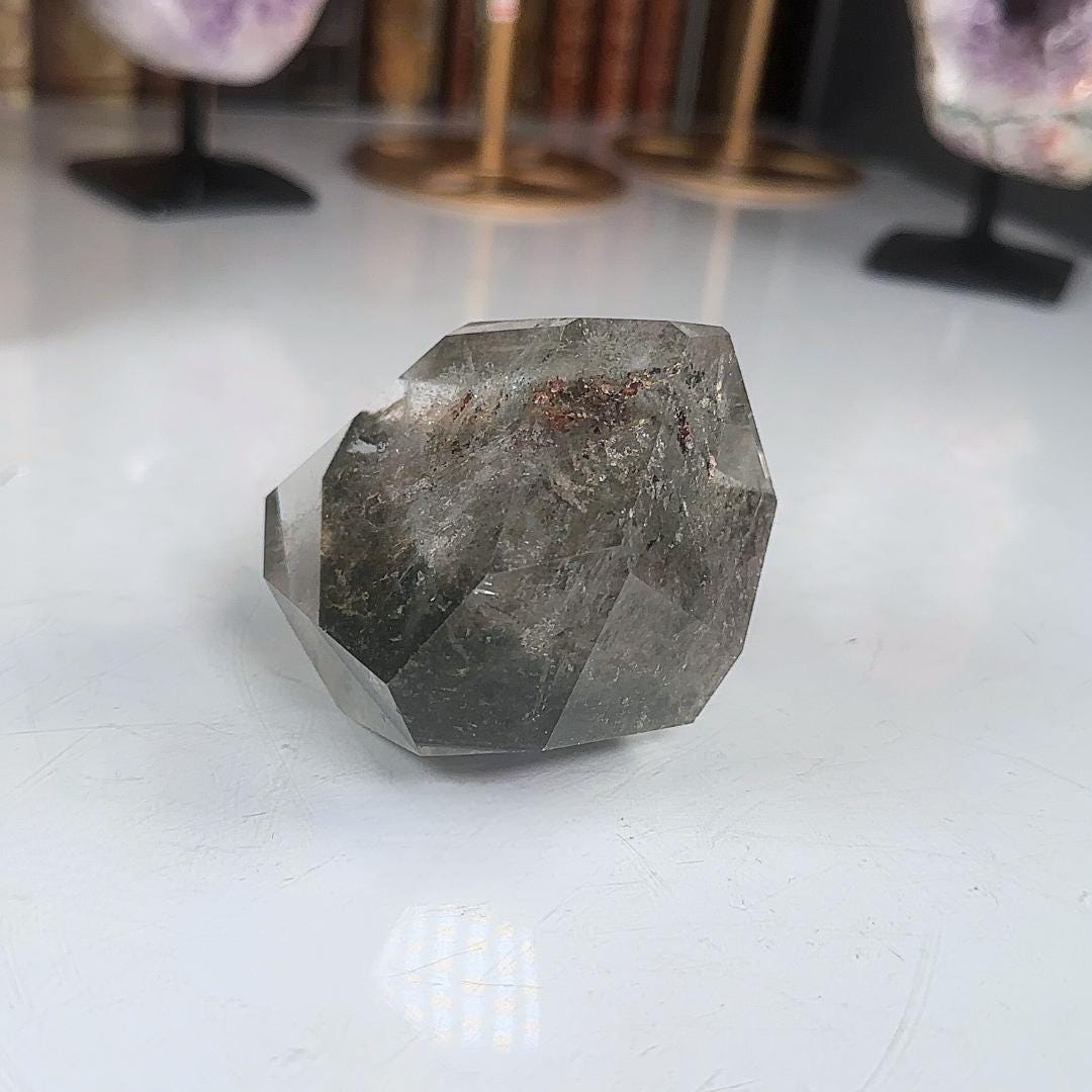 Garden Quartz Freeform | Lodolite With Inclusions Crystal Carving