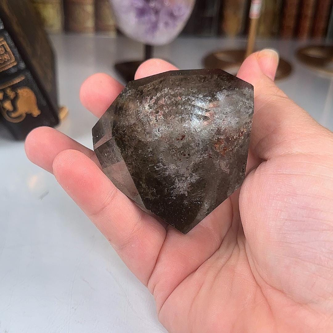 Garden Quartz Freeform | Lodolite With Inclusions Crystal Carving