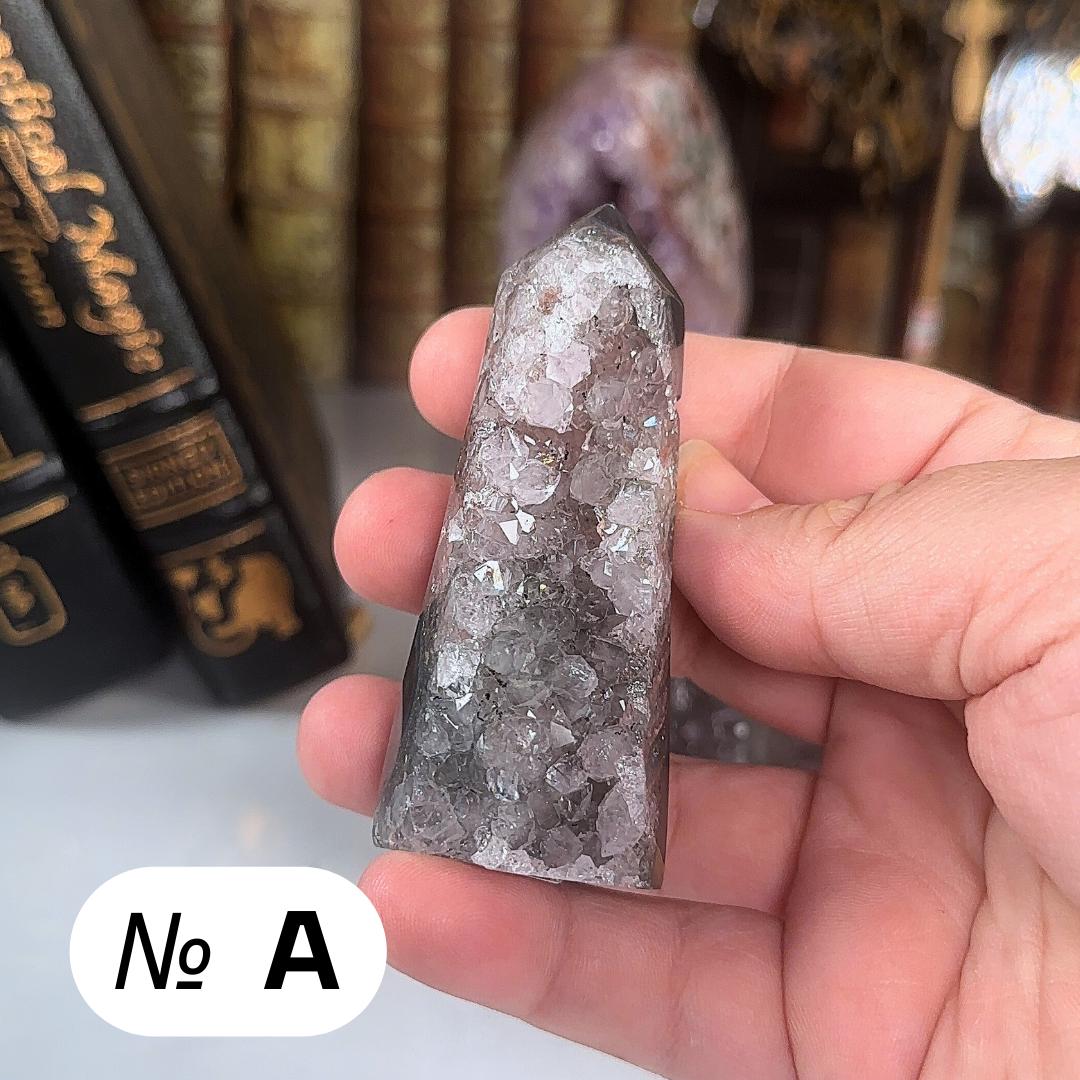 High Quality Amethyst Mini Tower Crystal Cut Base, Energy Healing Amethyst, Reiki Crystal Feng Shui Altar Home Decor Office