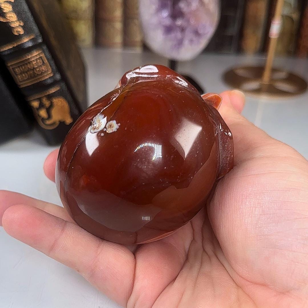 Red Carnelian Crystal Agate Sardonyx Skull Stone Carving Sculpture Healing Altar Reiki Feng Shui Altar
