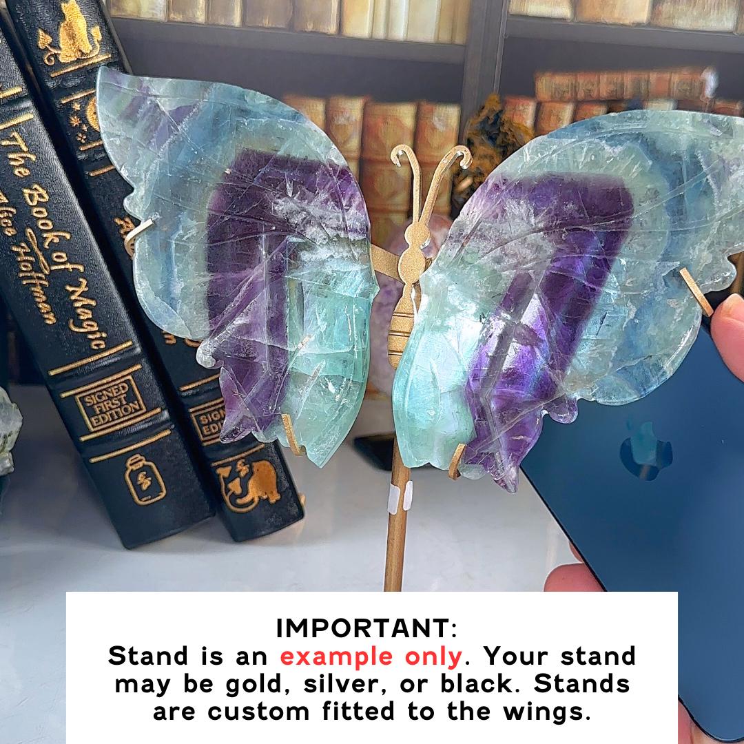 Rainbow Feather Fluorite Wings | Crystal Fluorite | Cleansing Chakras Altar Stability Concentration Healing Reiki Energy